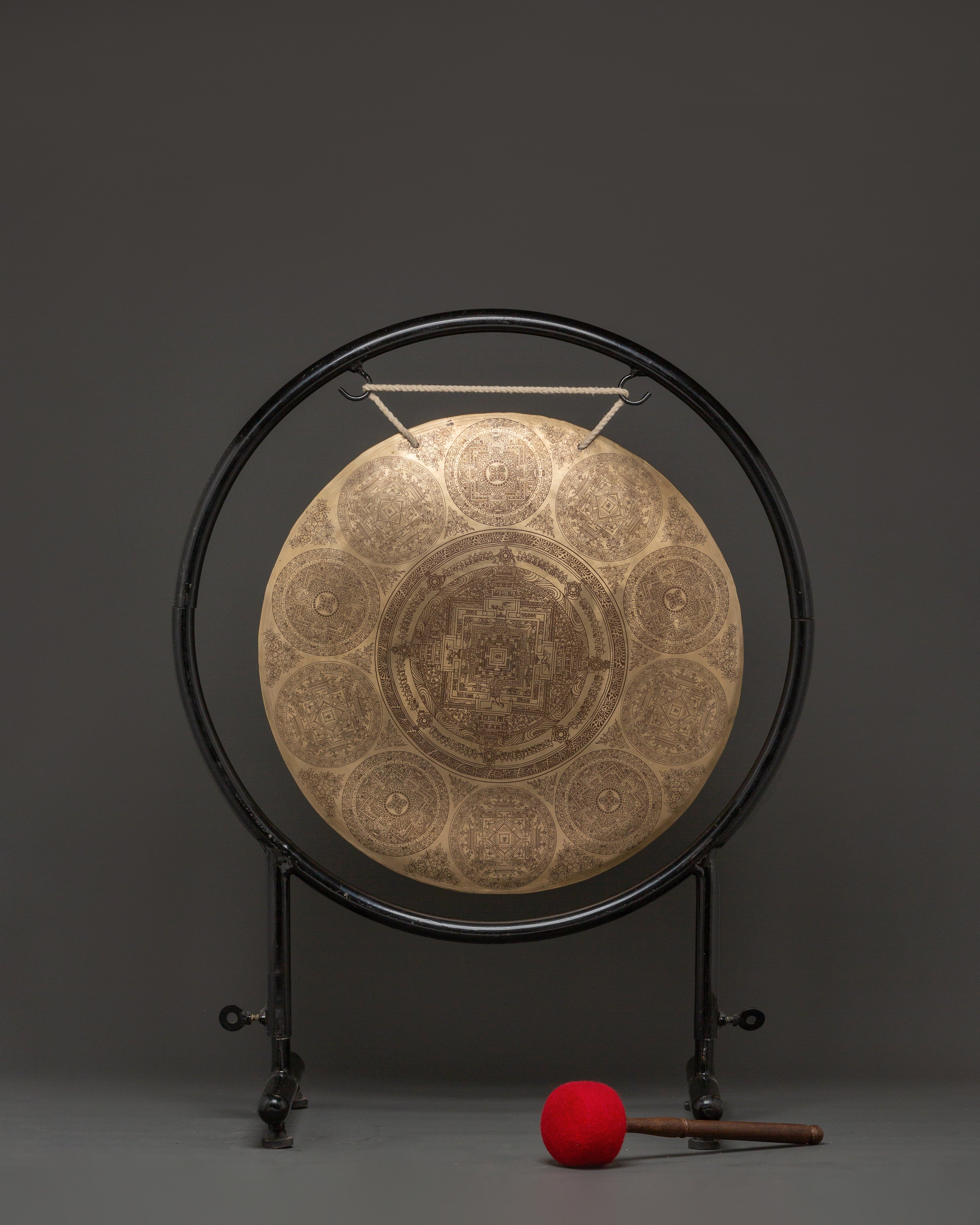Brass Gong with Wooden Stick