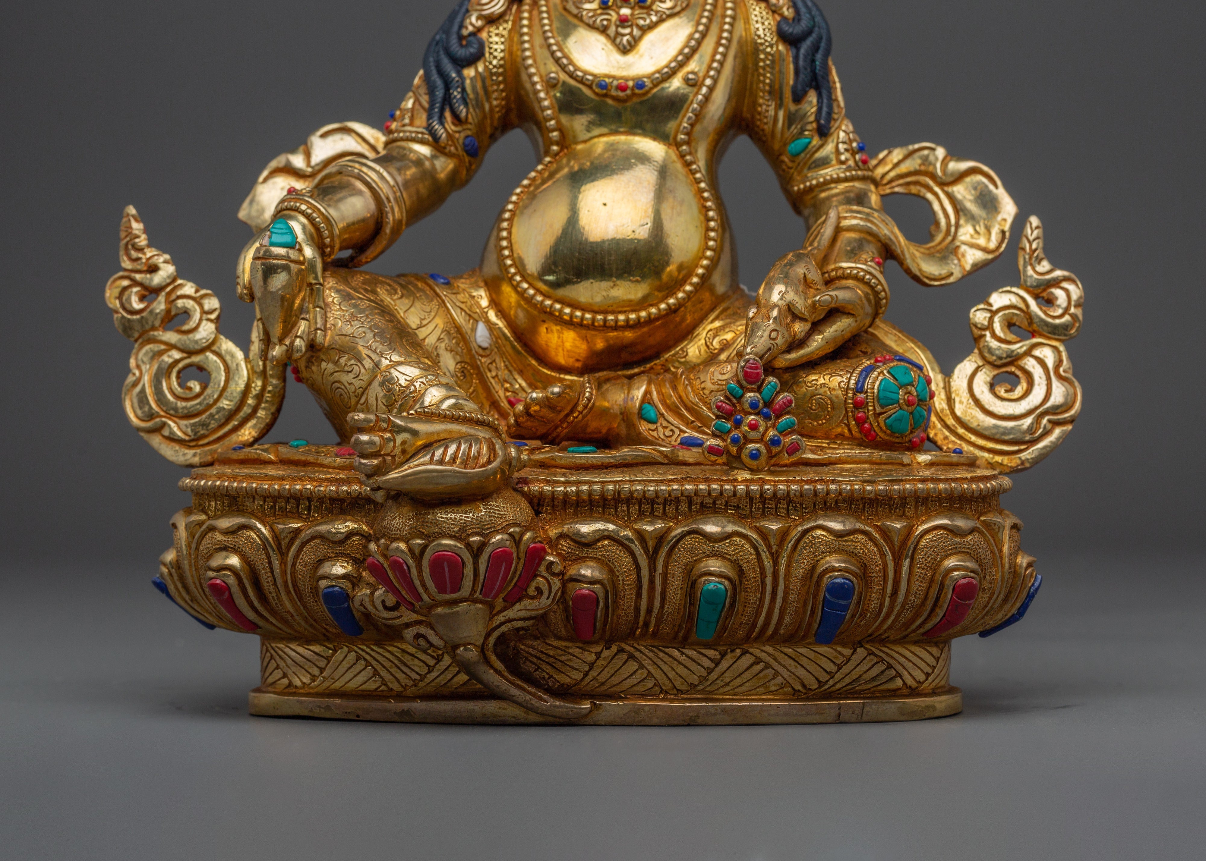 Dzambhala statue in 24K gold-gilded | Symbol of Prosperity and Protection