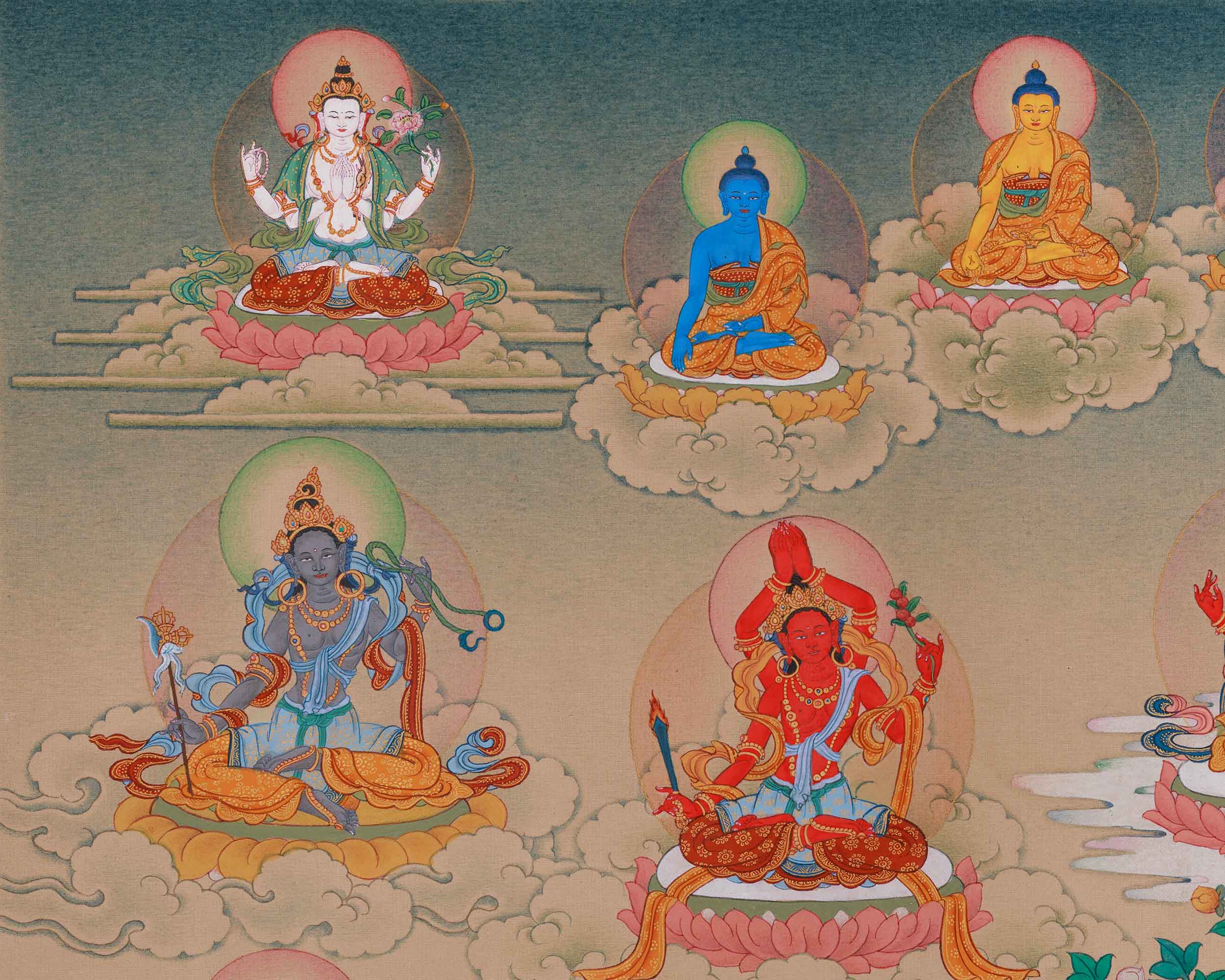 Traditional Thangka of 21 Tara | Compassion and Swift Protection