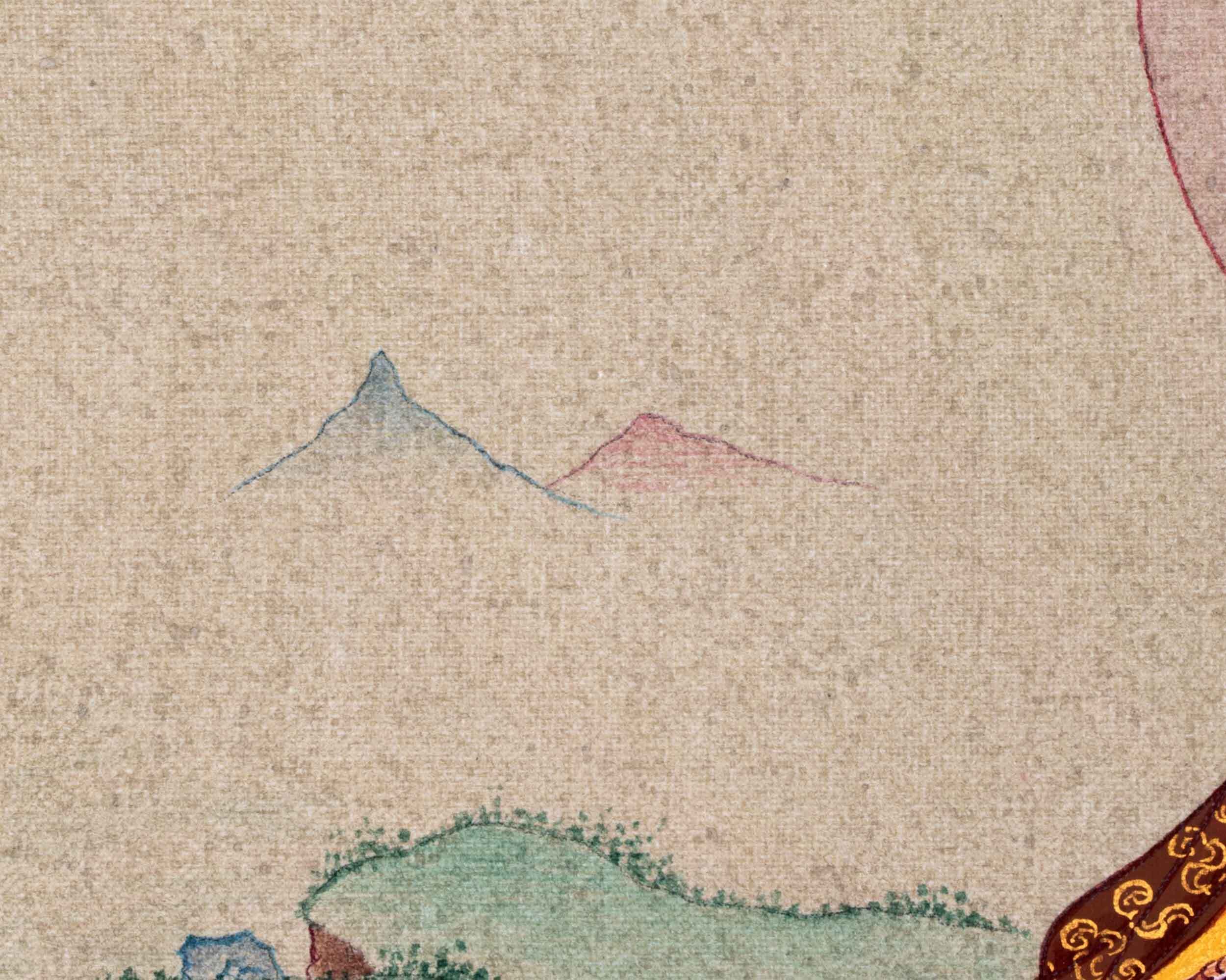 Sacred Guru Rinpoche Thangka | Handpainted Artwork For Mantra Practice | Authentic Tibetan Art