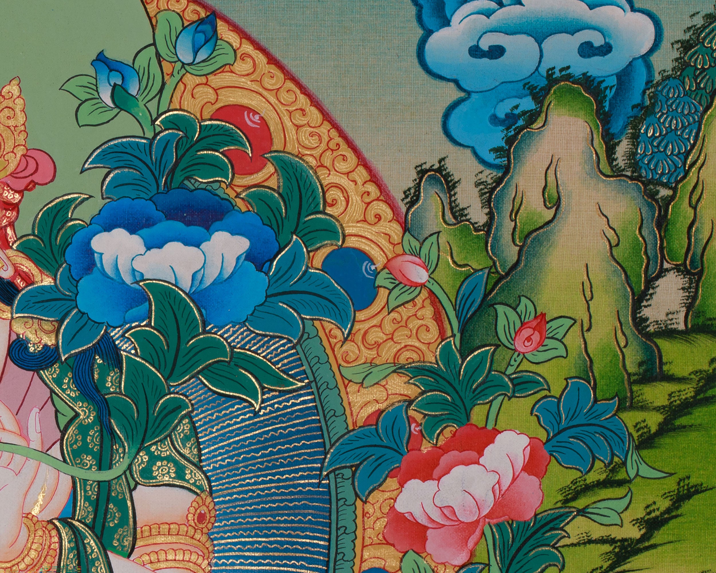 Sacred White Tara Thangka | Buddhist Goddess of Peace and Healing