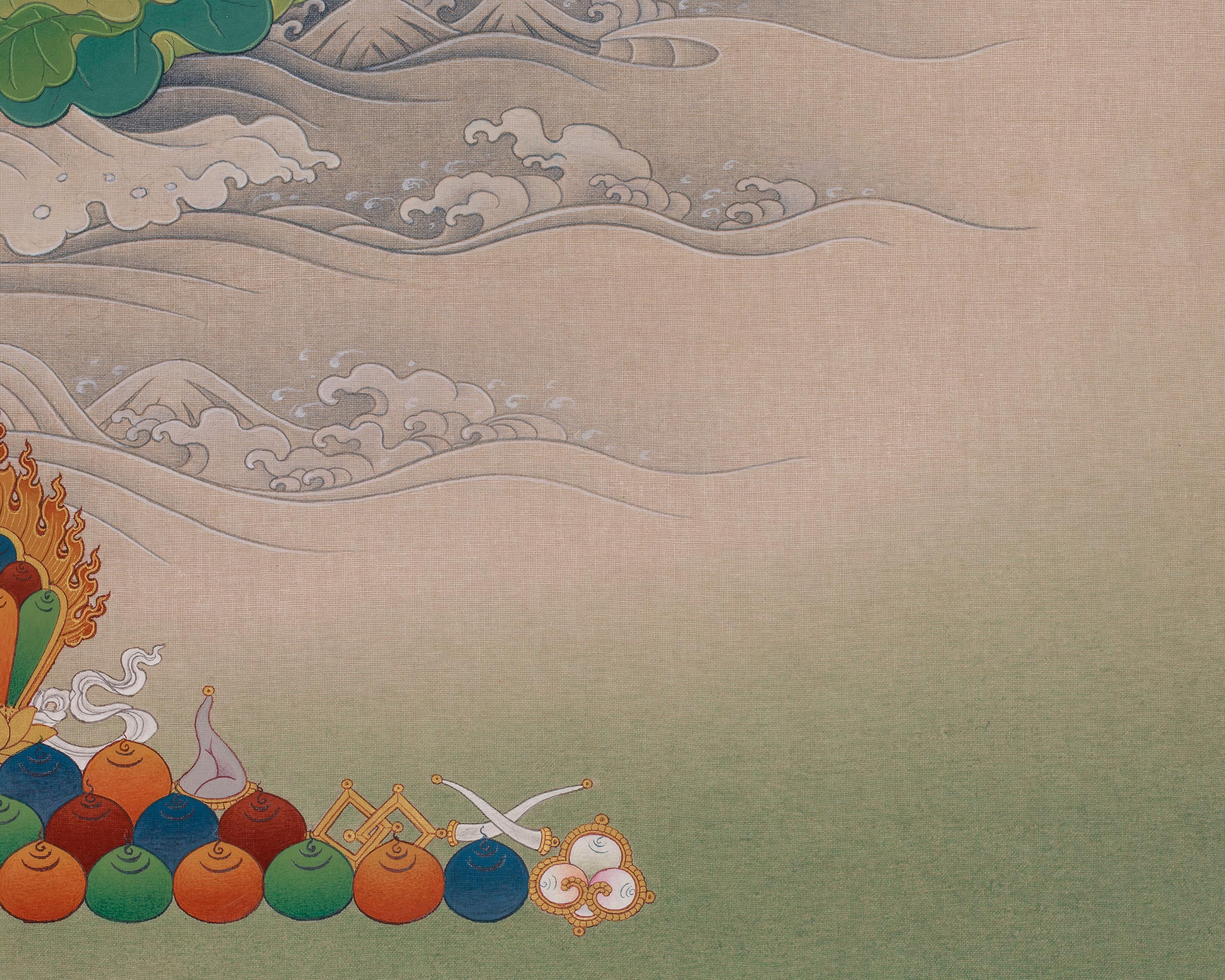 Goddess of Compassion Green Tara Thangka | Shyama Tara | female Buddha