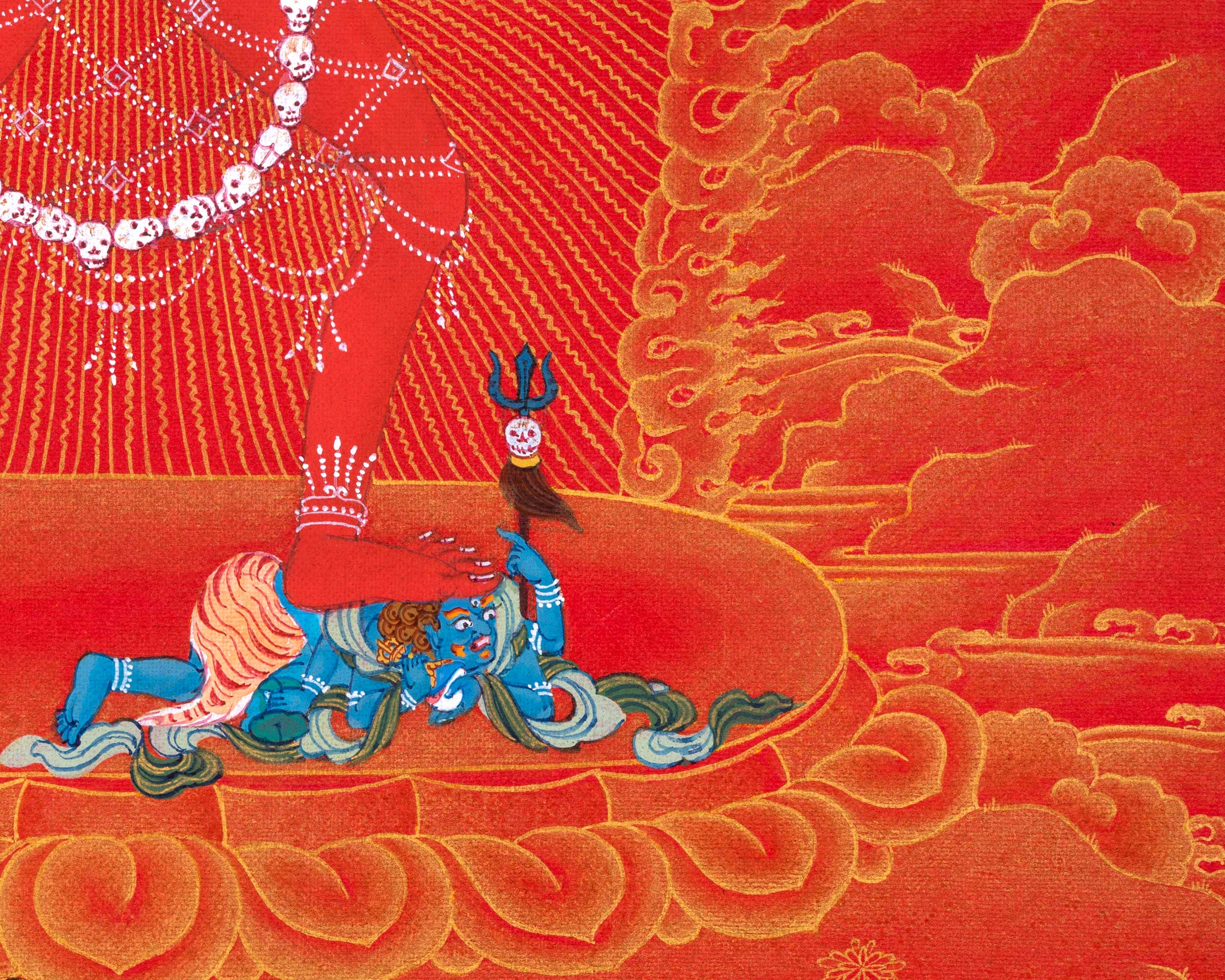 Vajrayogini, Red and Gold Thangka for Practice