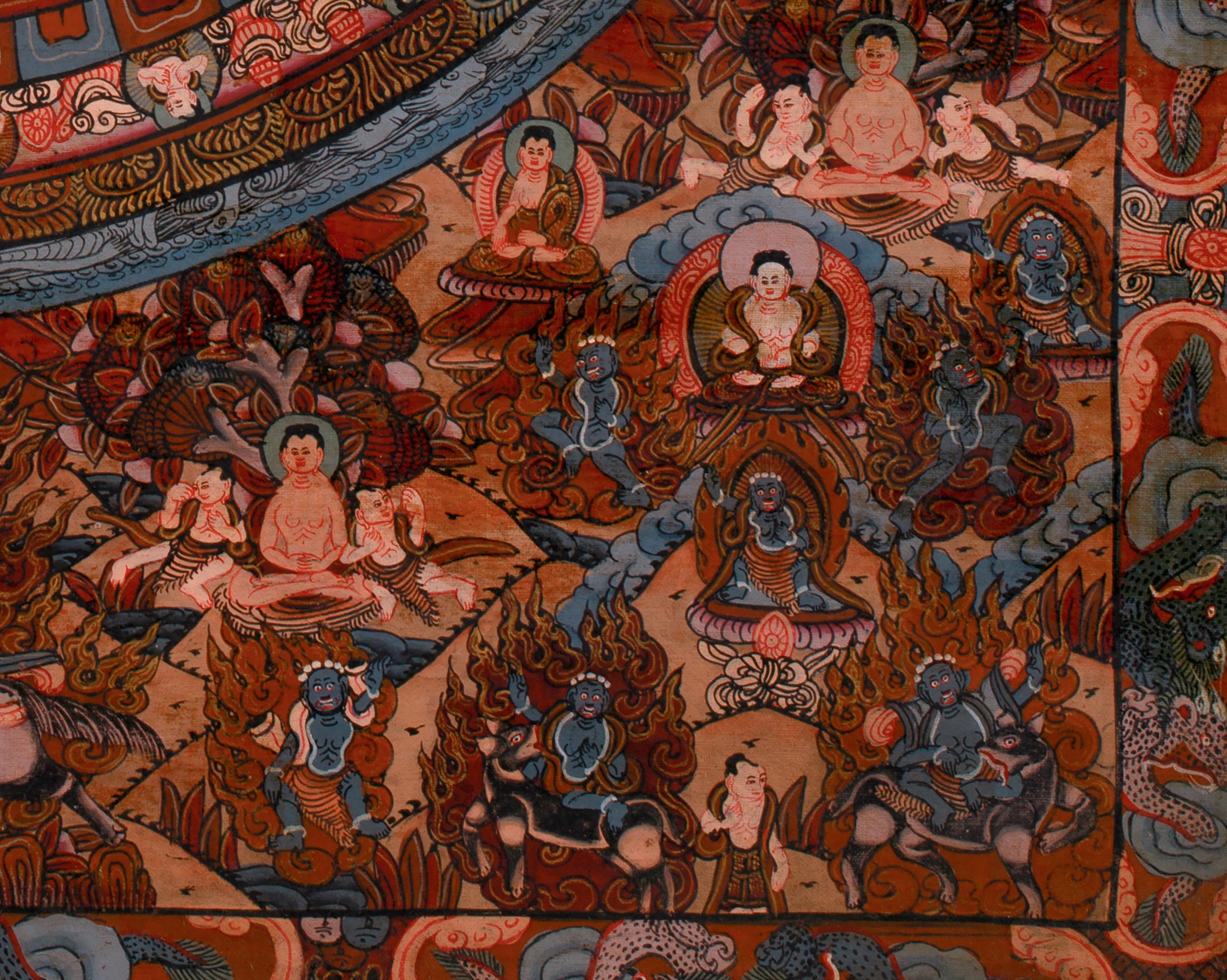 Hand-Painted Yamantaka Mandala Thangka | Wrathful Deity Mandala