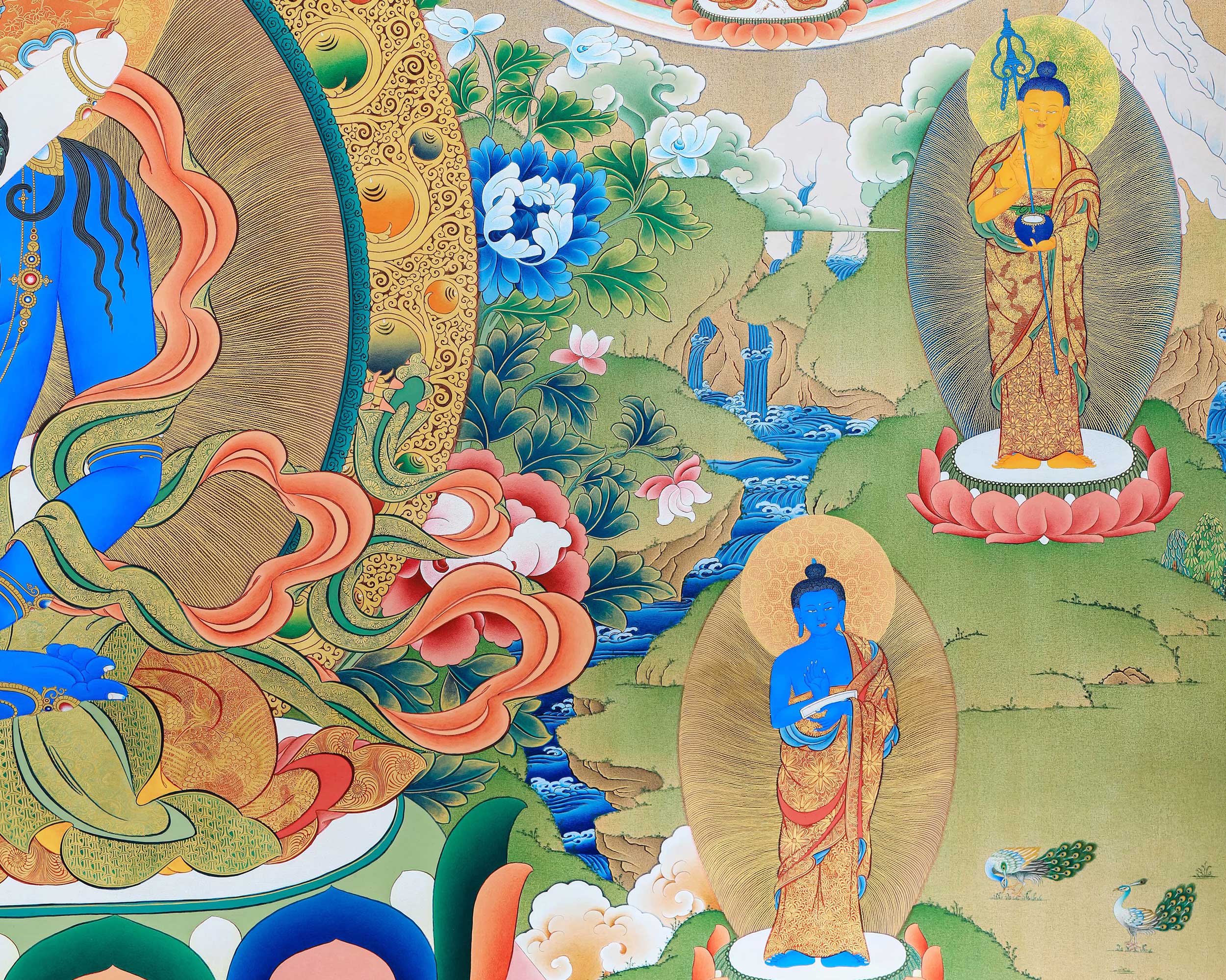 42 Peaceful Deities | Bardo Thangka | Tibetan Thangka Painting | High Quality Giclee Print