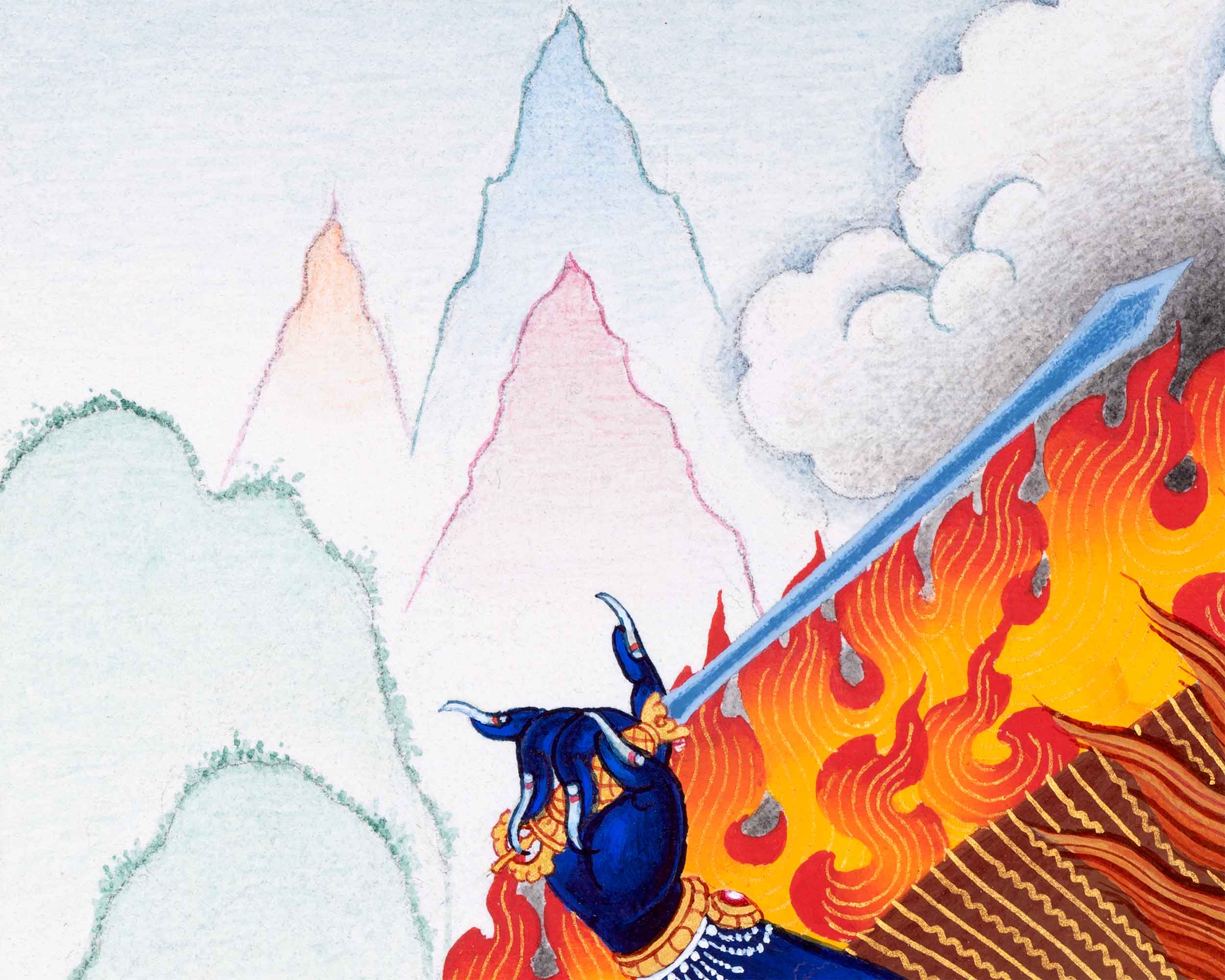 Mystical Vajranakhi Thangka | Wrathful From of Vajrayogini | Tibetan Art of Powerful Deity