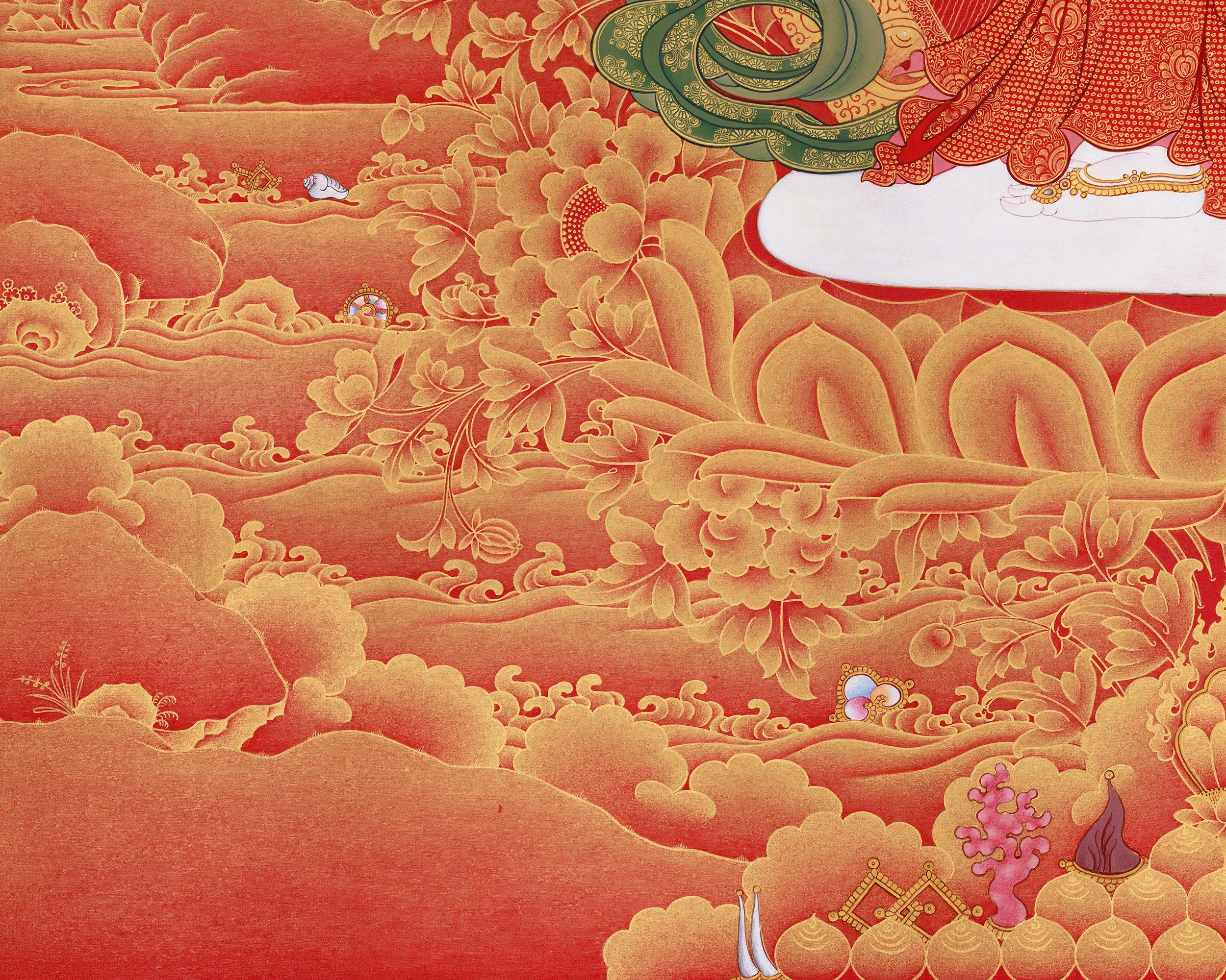 1000 Armed Avalokiteshvara Thangka | 24K Pure Gold Accents