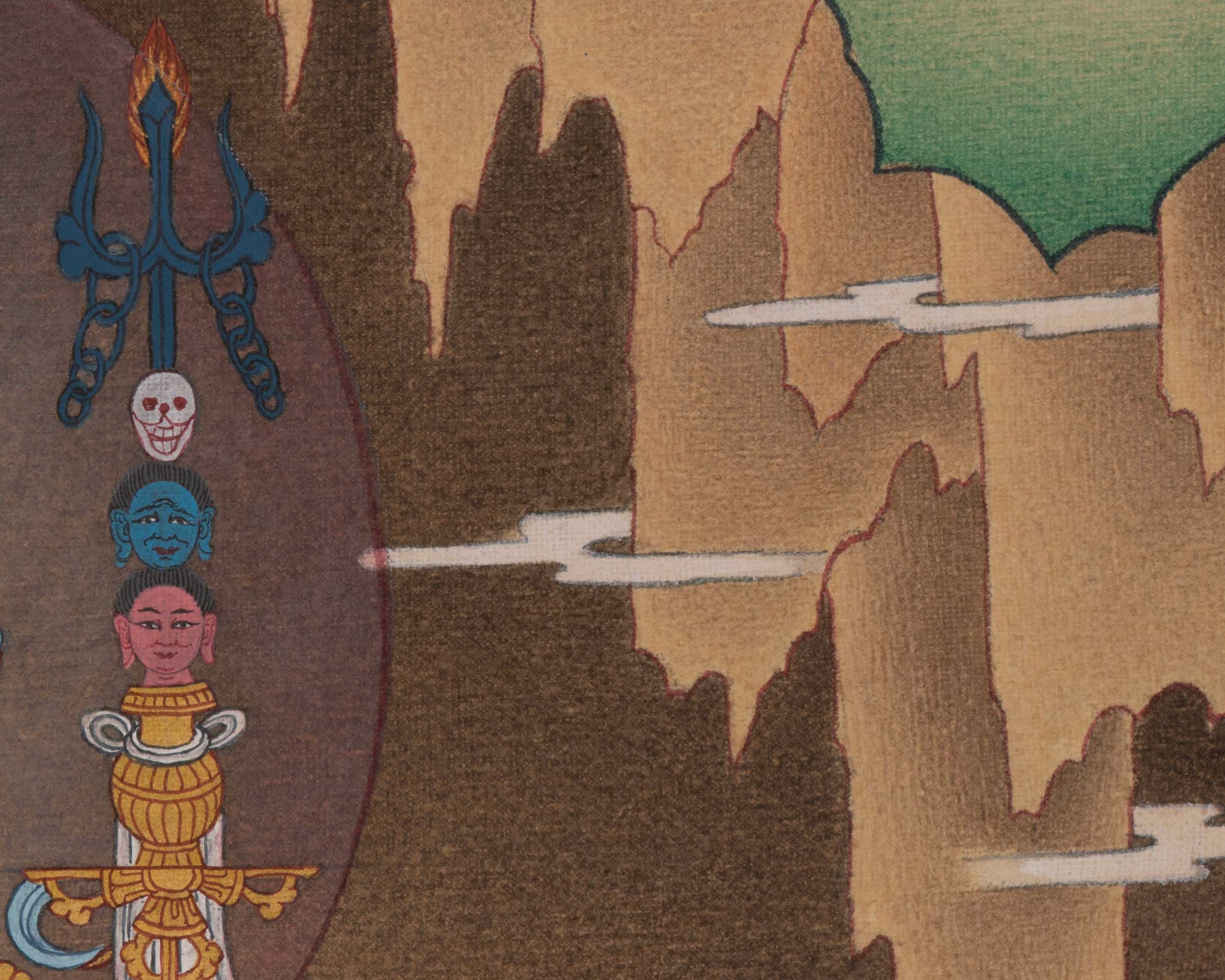 Spiritual Guru Rinpoche Thangka | Sacred Padmasambhava Buddhist Artwork