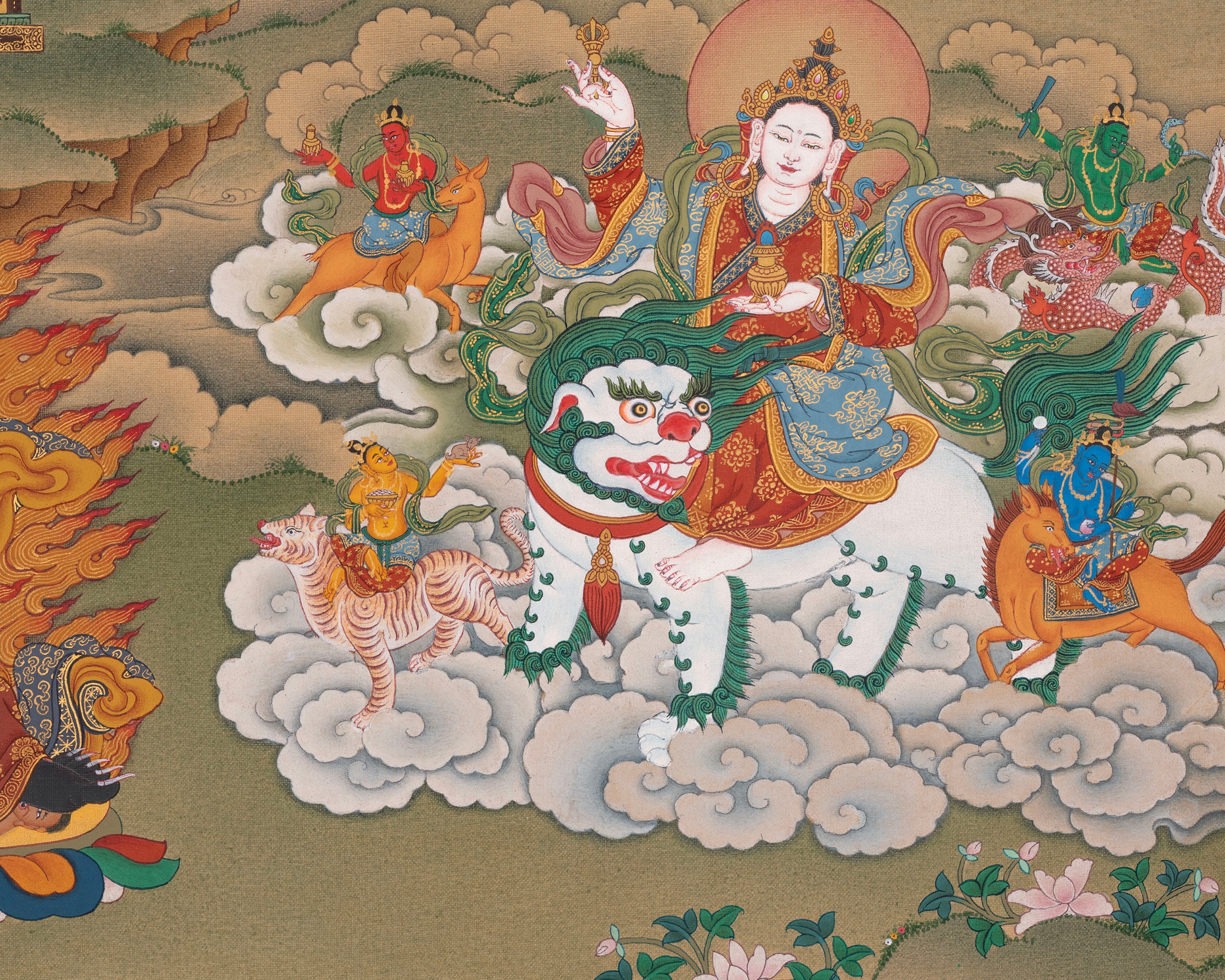 Marpha Kagyu Lineage Art | Tibetan Meditation Master Thangka | Spiritual Gift