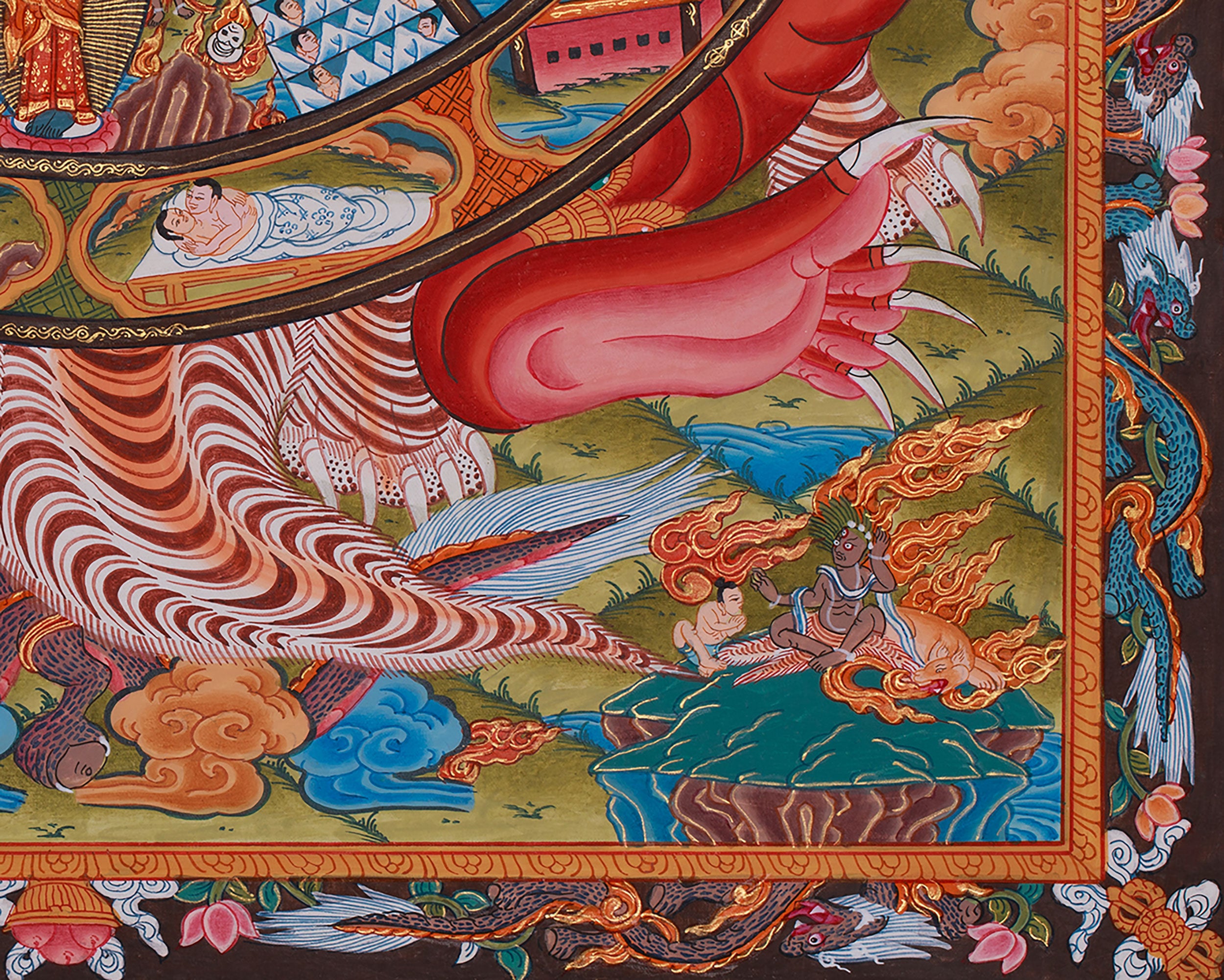 The Wheel Of Life (Bhavachakra) Mandala Thangka | Buddhist Painting of Samsara & Nirvana