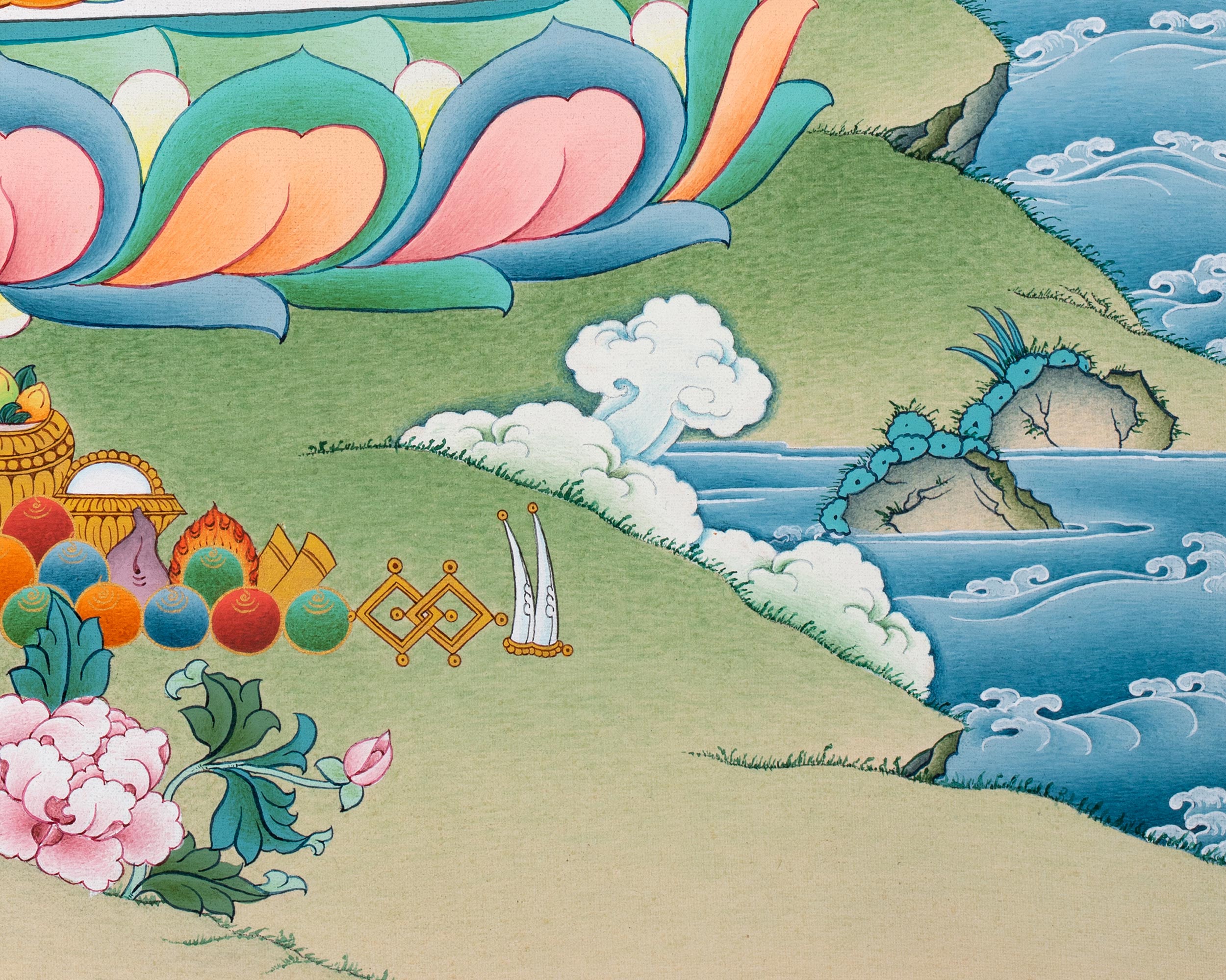 Medicine Buddha Meditation Thangka Print | Bhaisajyaguru Painting