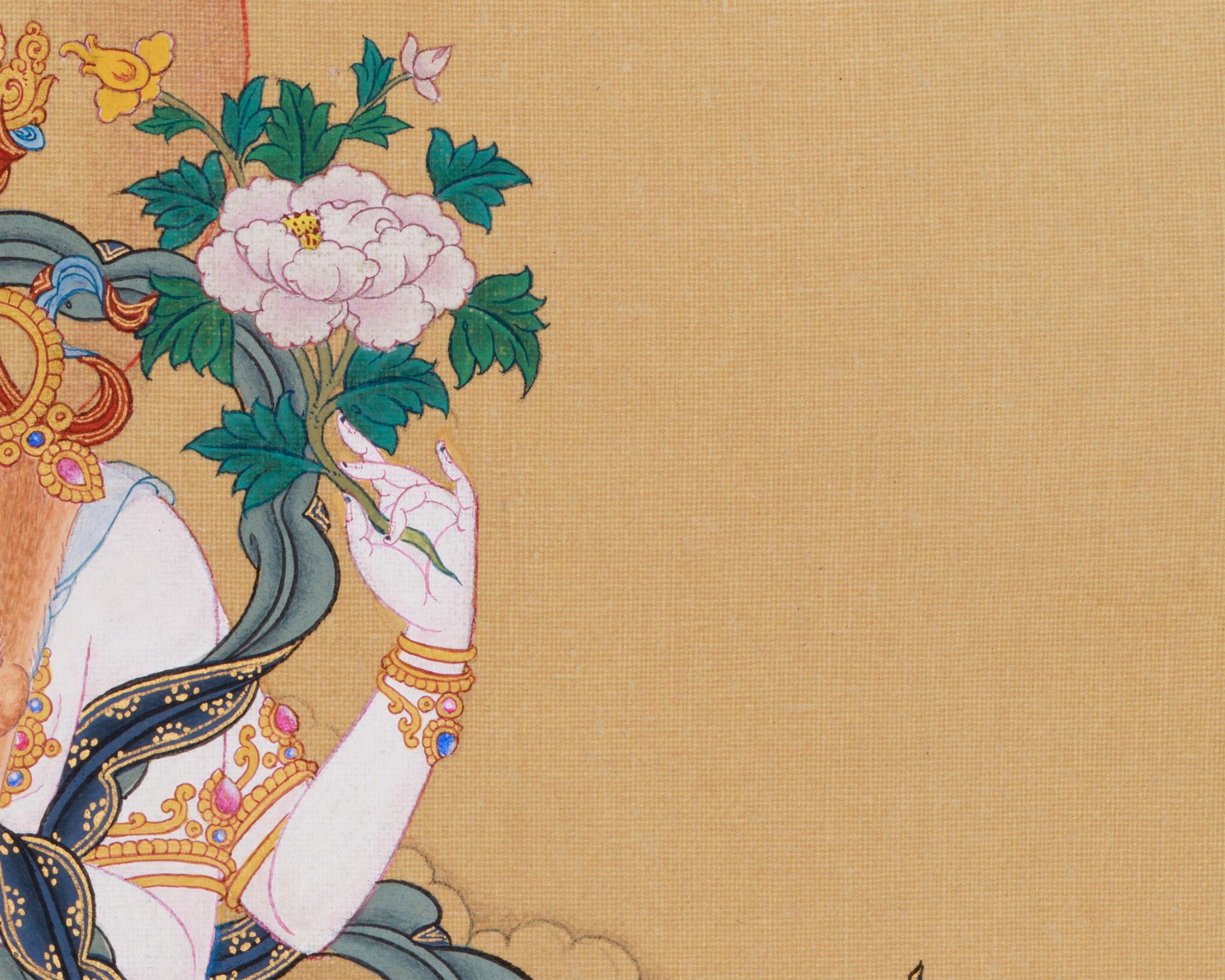 Divine Chenrezig with Amitabha Thangka | A Radiant Offering of Love and Enlightenment