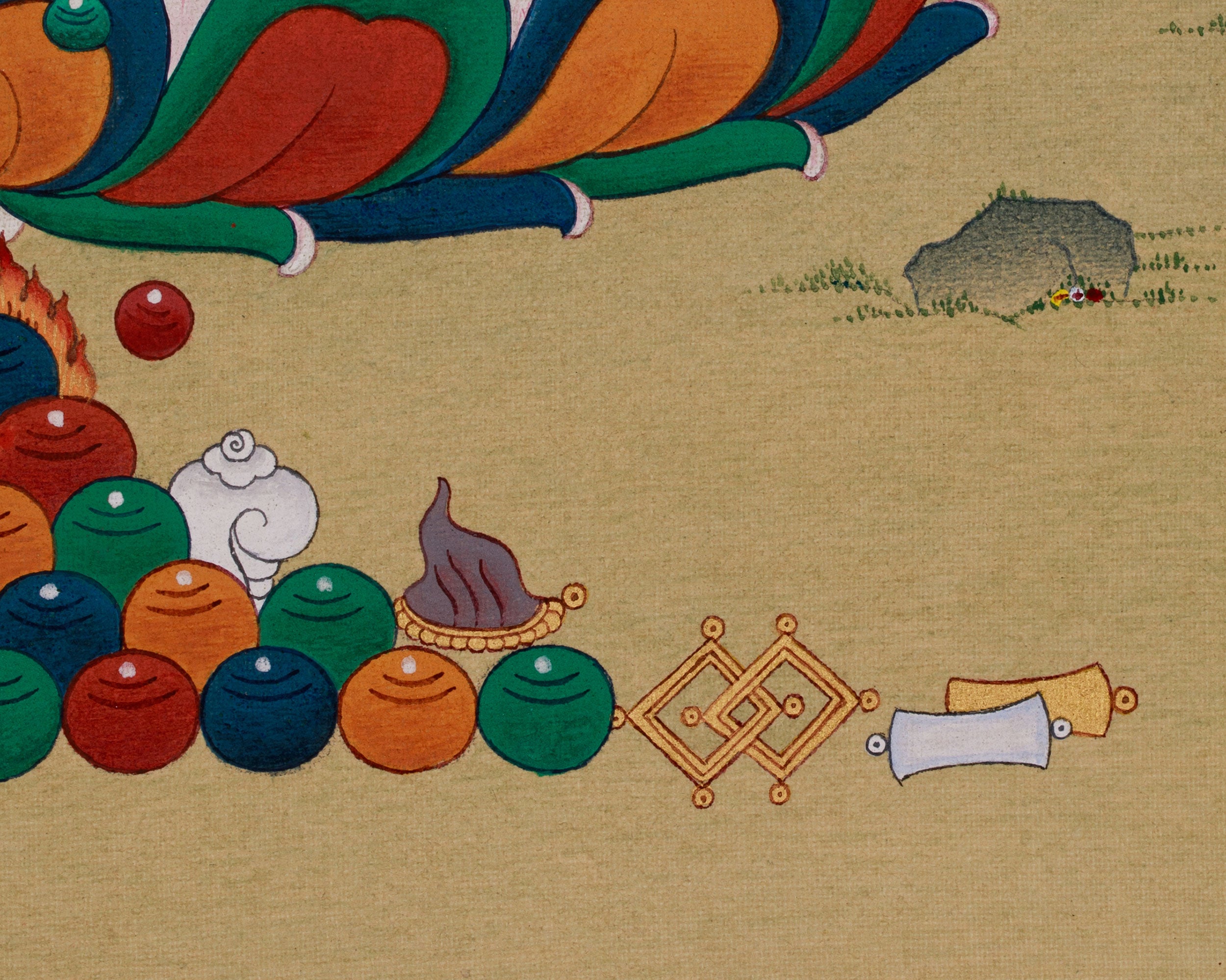 Tibetan Dzambhala with Ratnasambhava | Wealth Deity and Abundance