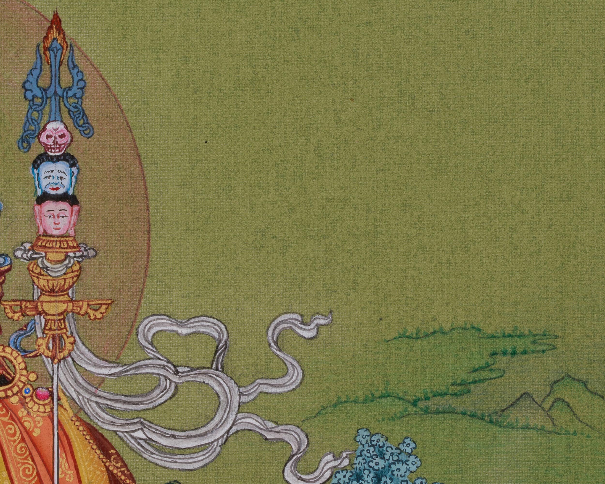 Wisdom Deity Guru Rinpoche Thangka | The Lotus Born Master