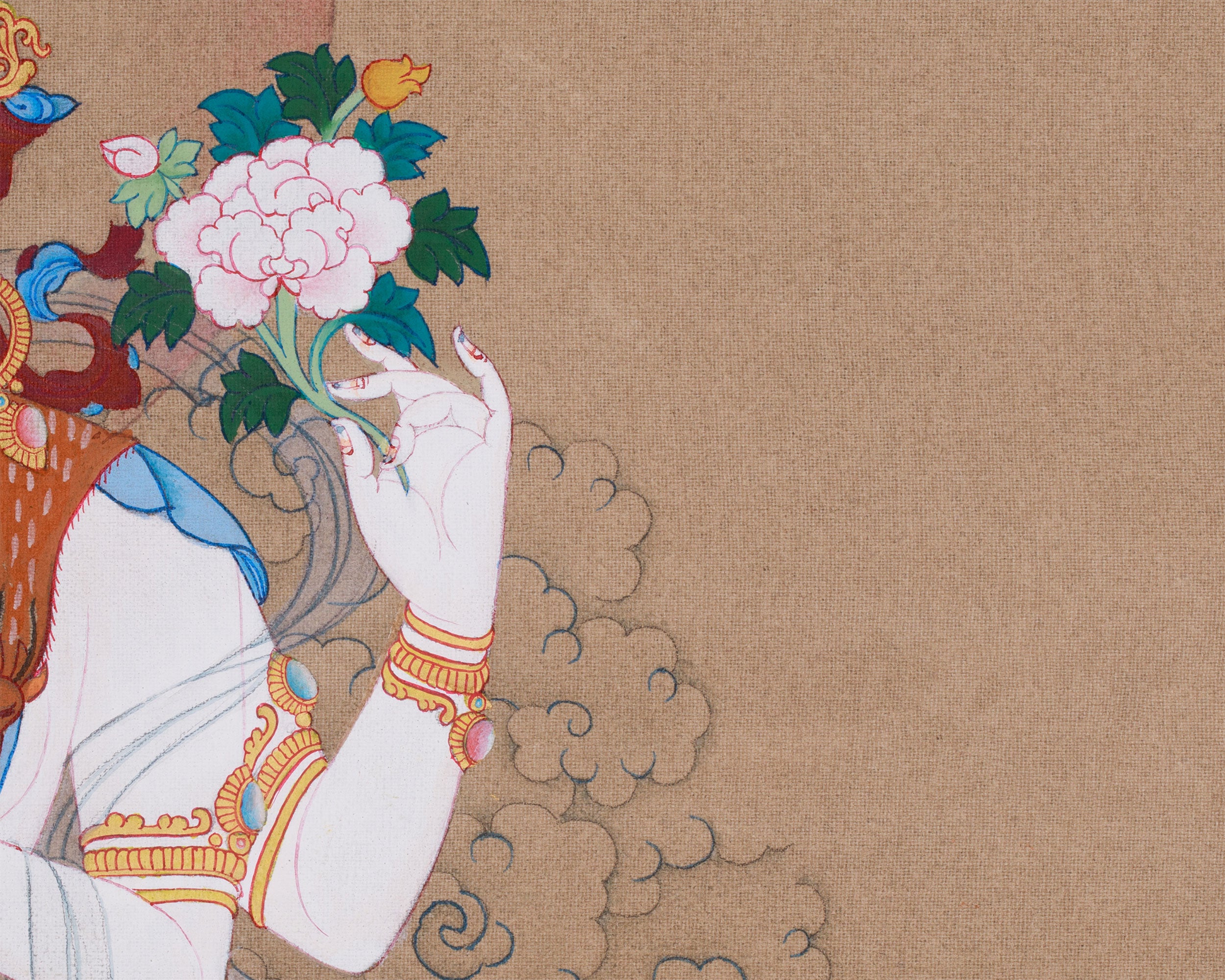 Hand-Painted Bodhisattva Chenrezig Buddha | Compassionate Deity for Healing and Peace