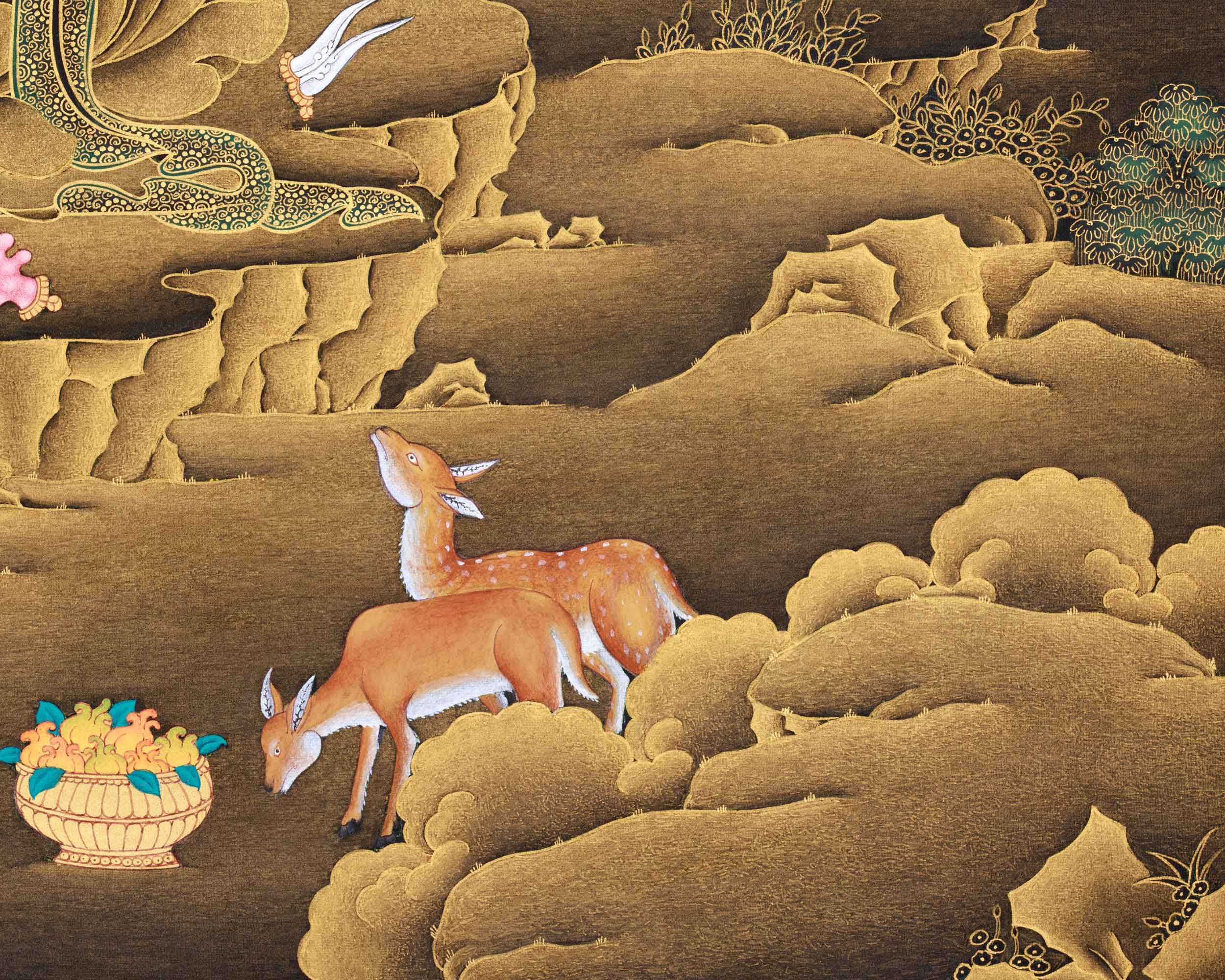 Hand Painted Manjushri Thangka for Home Decor | Traditional Tibetan Art