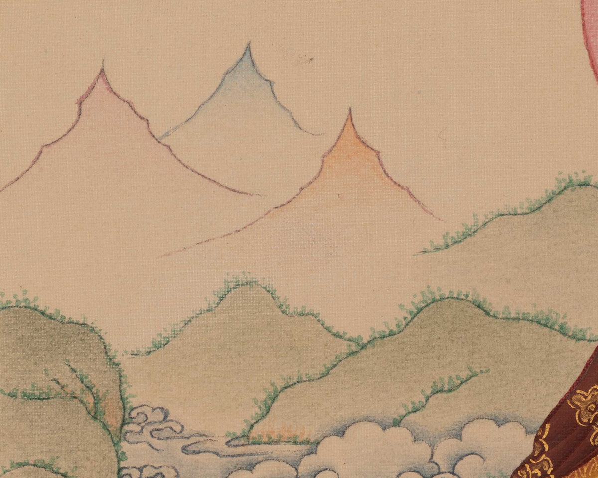 Guru Rinpoche Thangka Painting | Lotus-Born Master | Vajrayana Buddhism