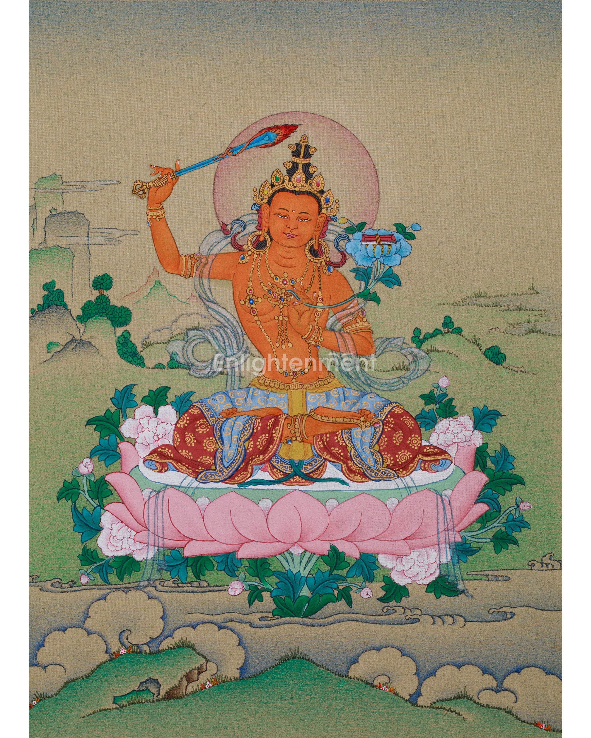 9 Inch Manjushri Thangka