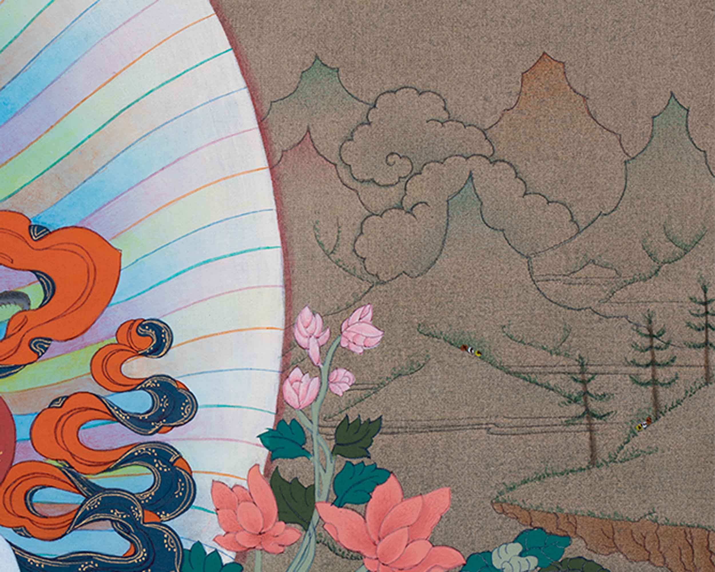 Five Dzambhala Thangka | Deity of Wealth and Compassion | Nepalese Hand-painted Thangka