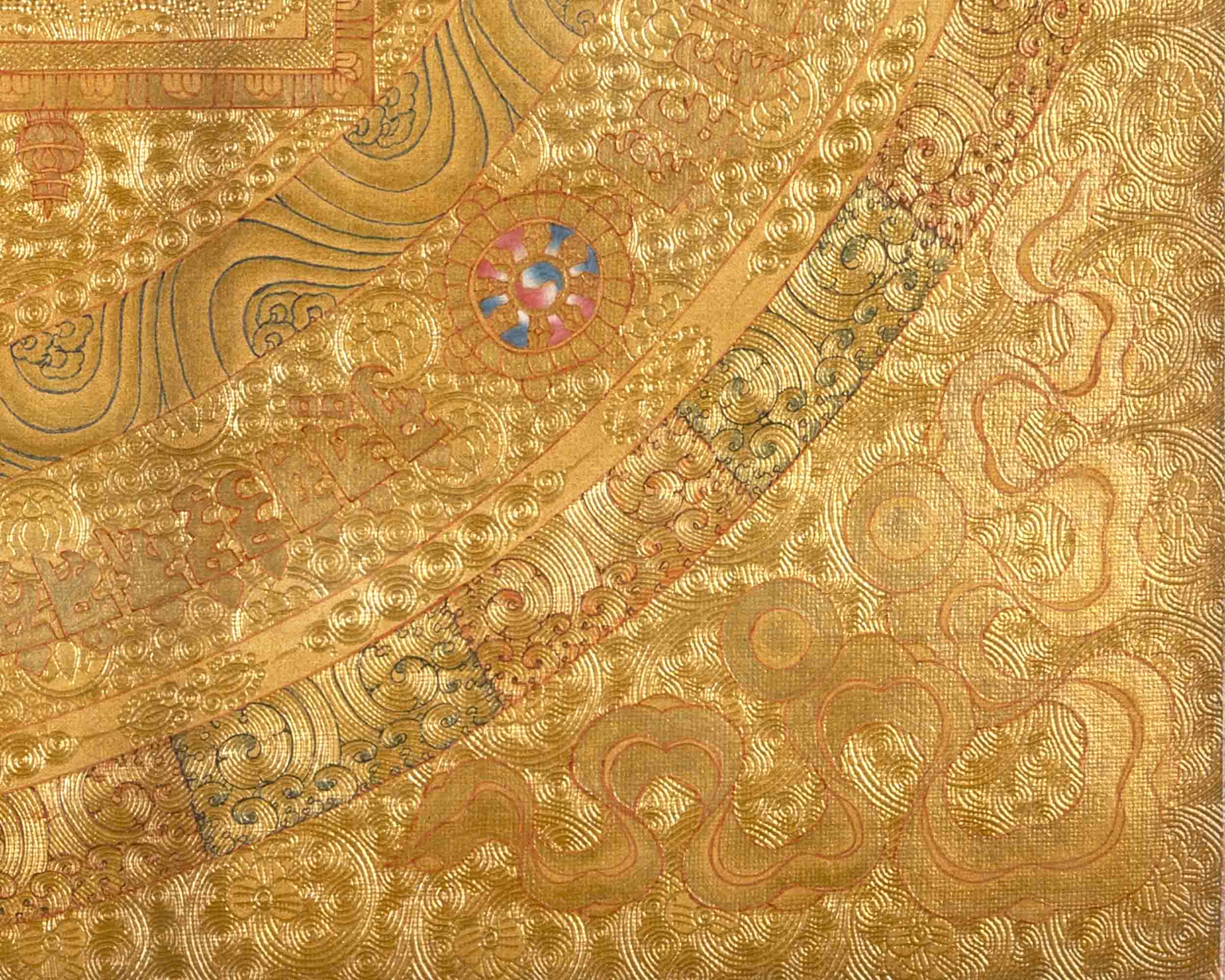 Original Hand Painted Full 24K Gold Style Kalachakra Mandala Tibetan Thangka