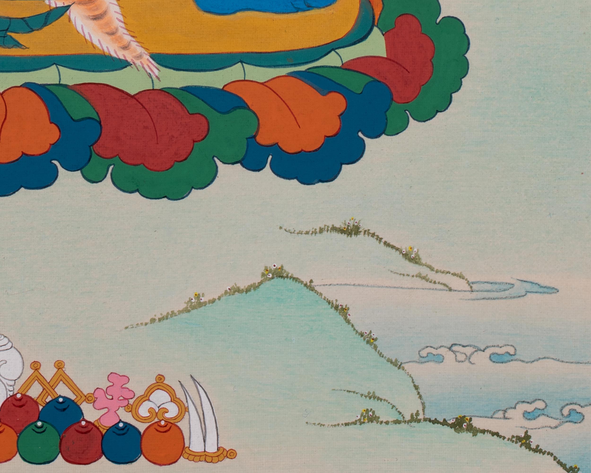 Vajrapani Tibetan Art | Wrathful Protector Thangka | Spiritual Gift