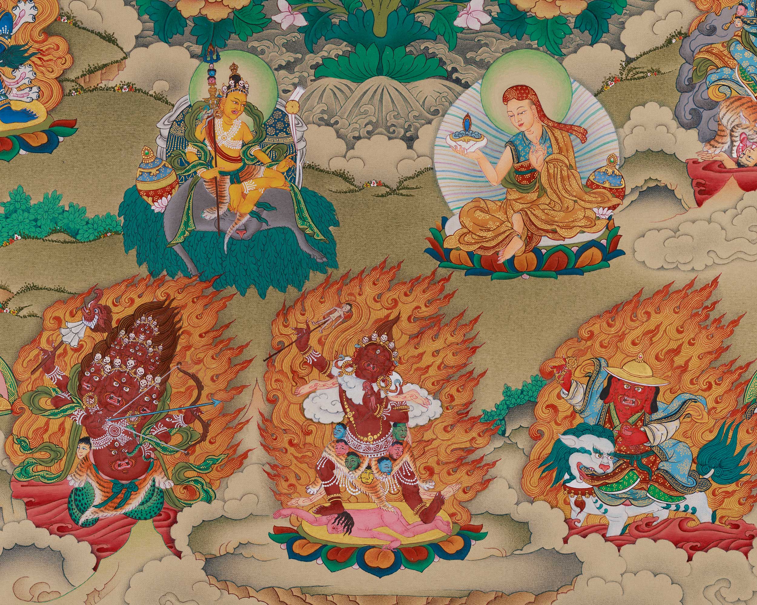 Traditional Thangka of Guru Sangye | Sacred Tibetan Meditation and Lineage Painting