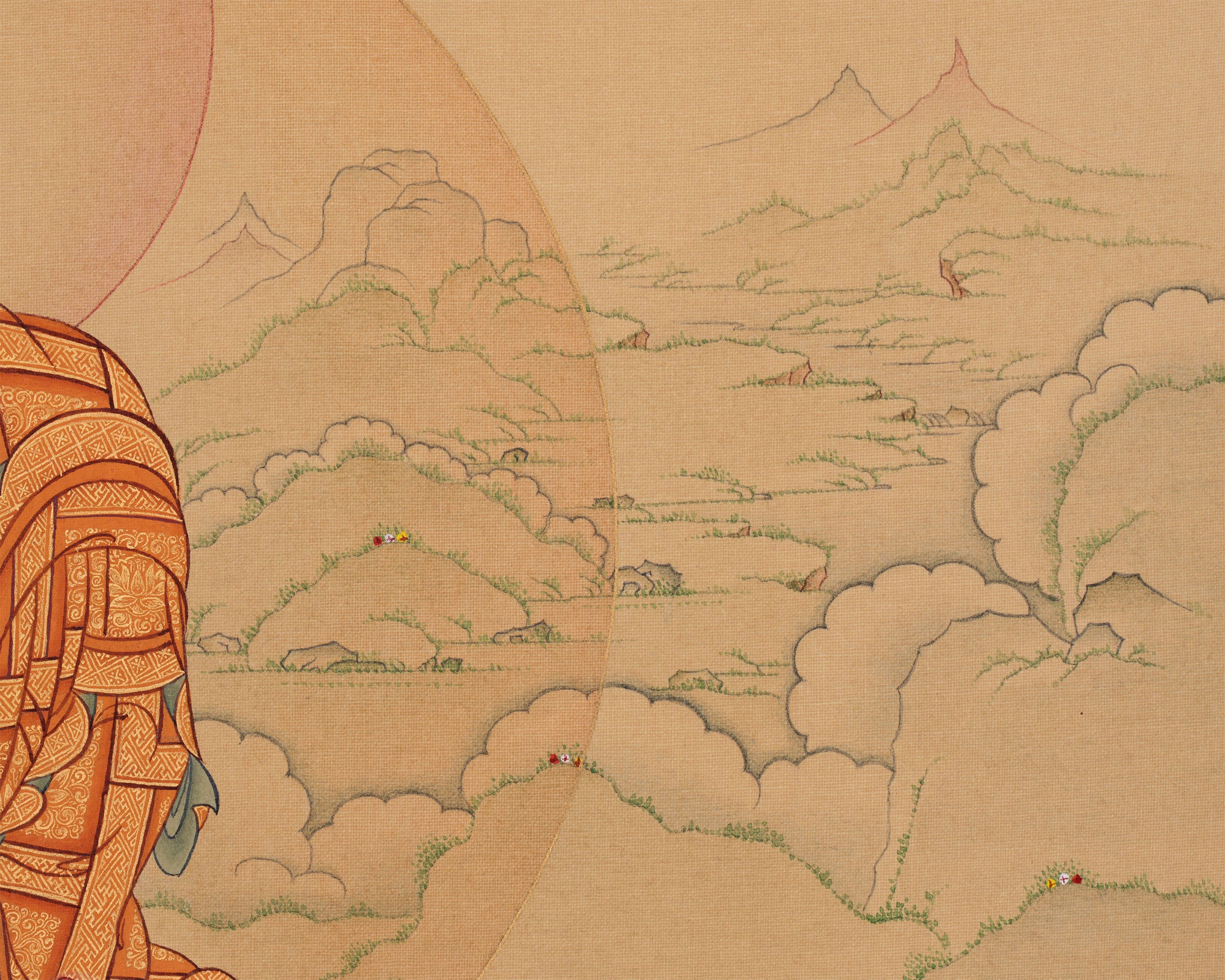 Red Buddha Amitabha Thangka | Deity of Boundless Light and Infinite Compassion