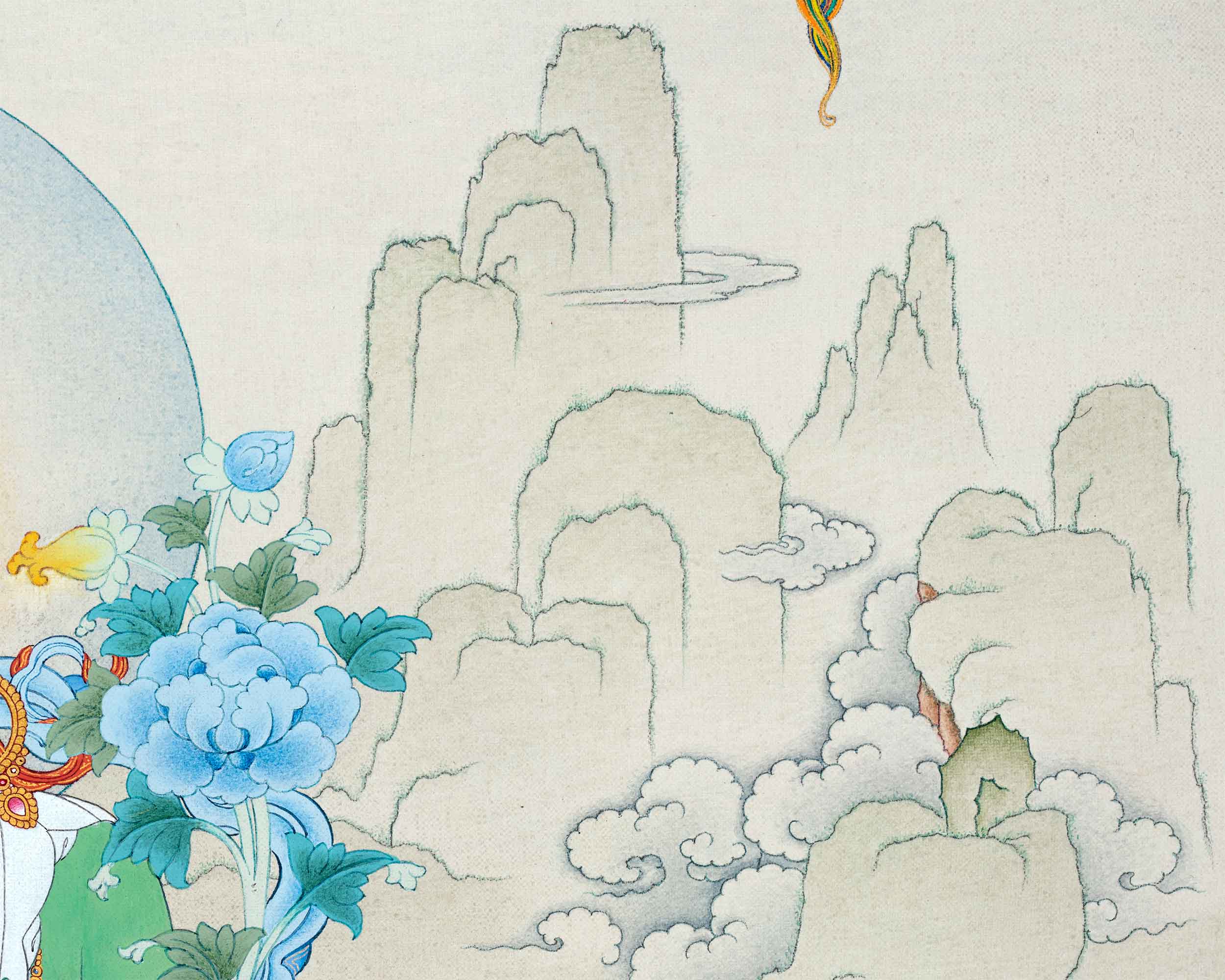 Tibetan Tara Goddess, Mother Green Tara Thangka | Traditional Painting