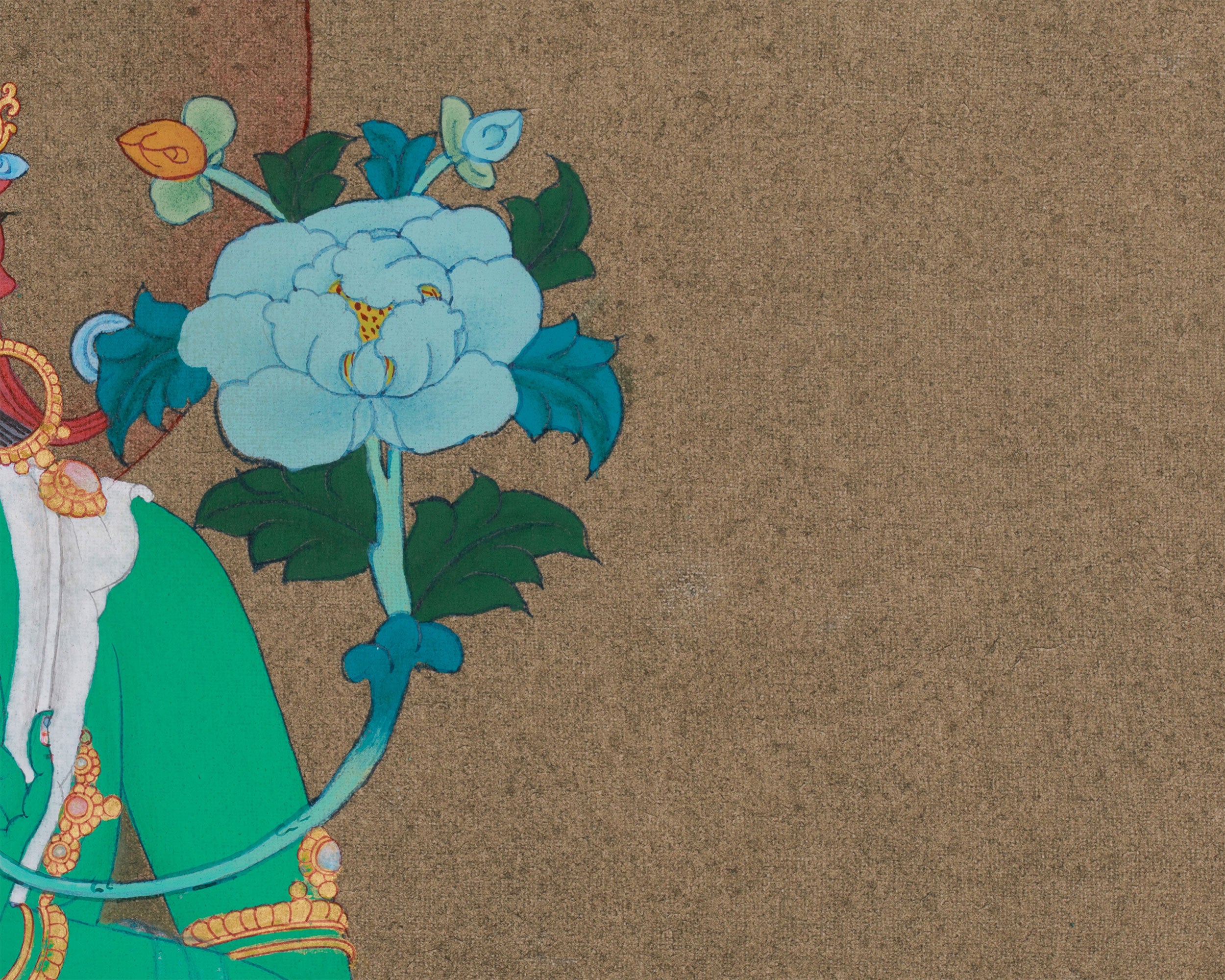 Traditional Green Tara Thangka | Buddhist Art of Compassion and Swift Protection