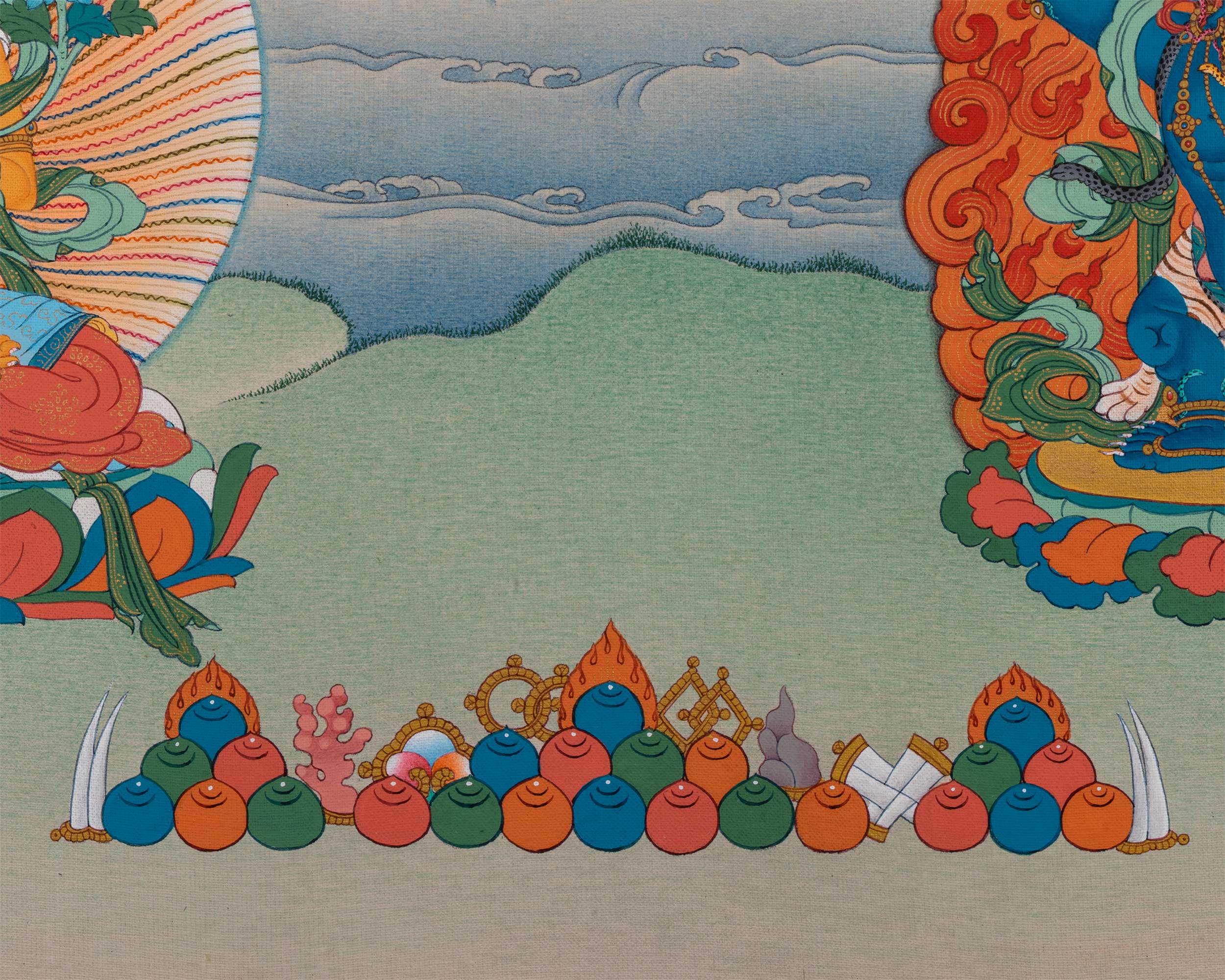 Chenresig, Manjushri and Vajrapani Thangka Print | Digital Printing