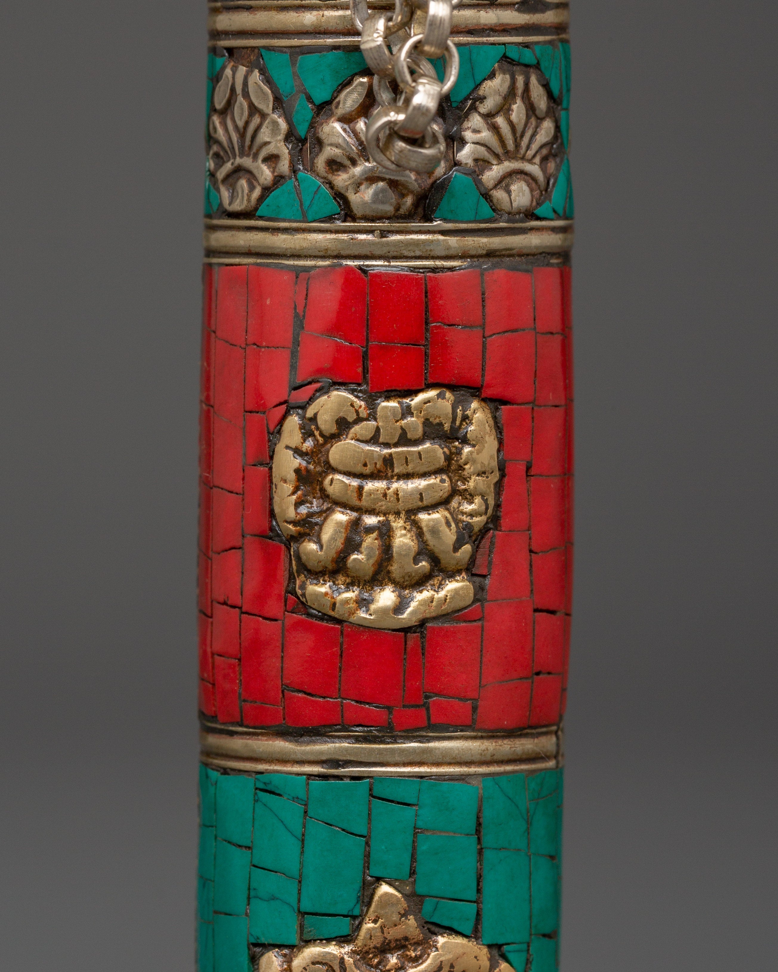 Auspicious Symbol Incense Holder | Tibetan Brass Burner