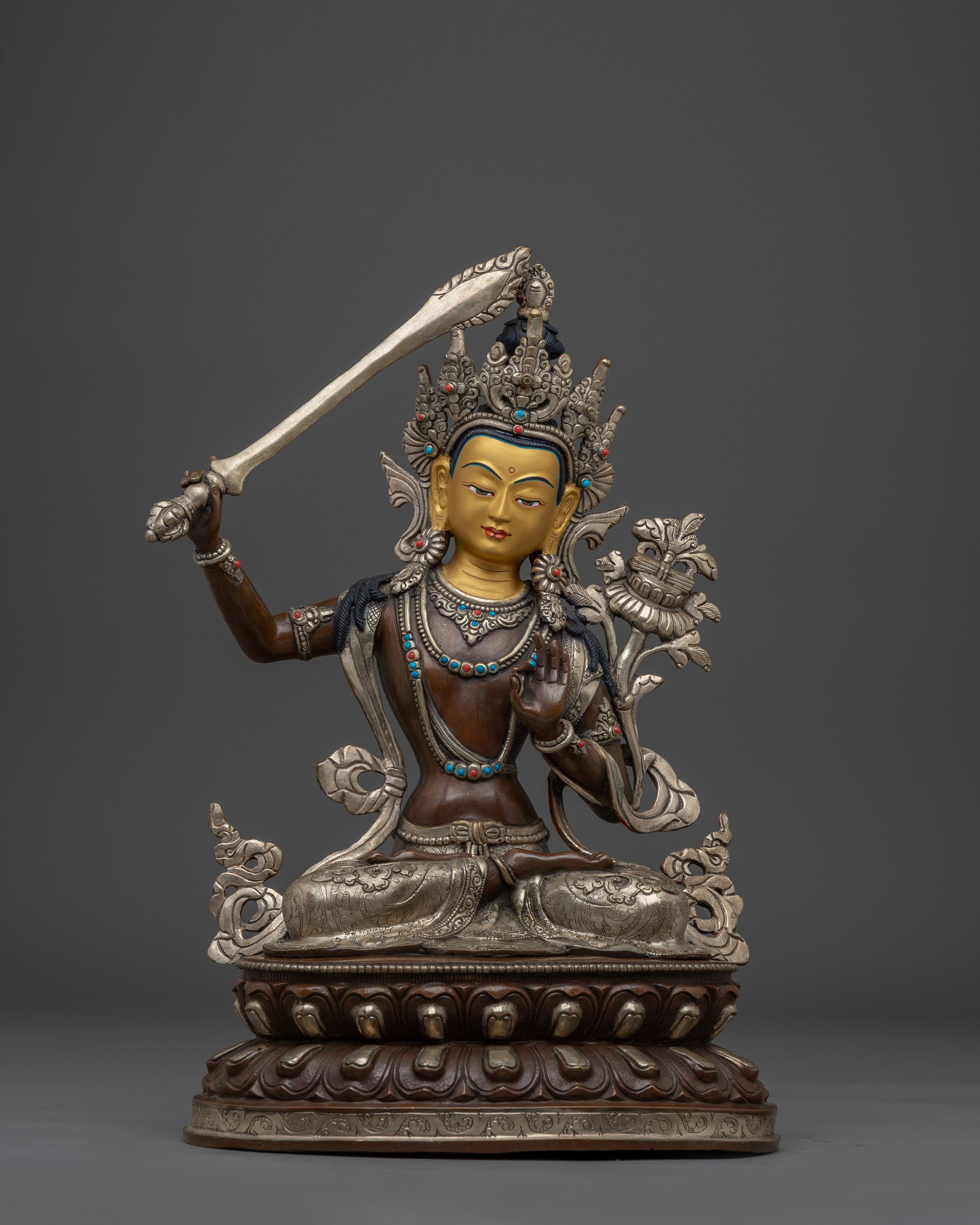 Noble Mahanaya Buddhist Manjushri Sculpture