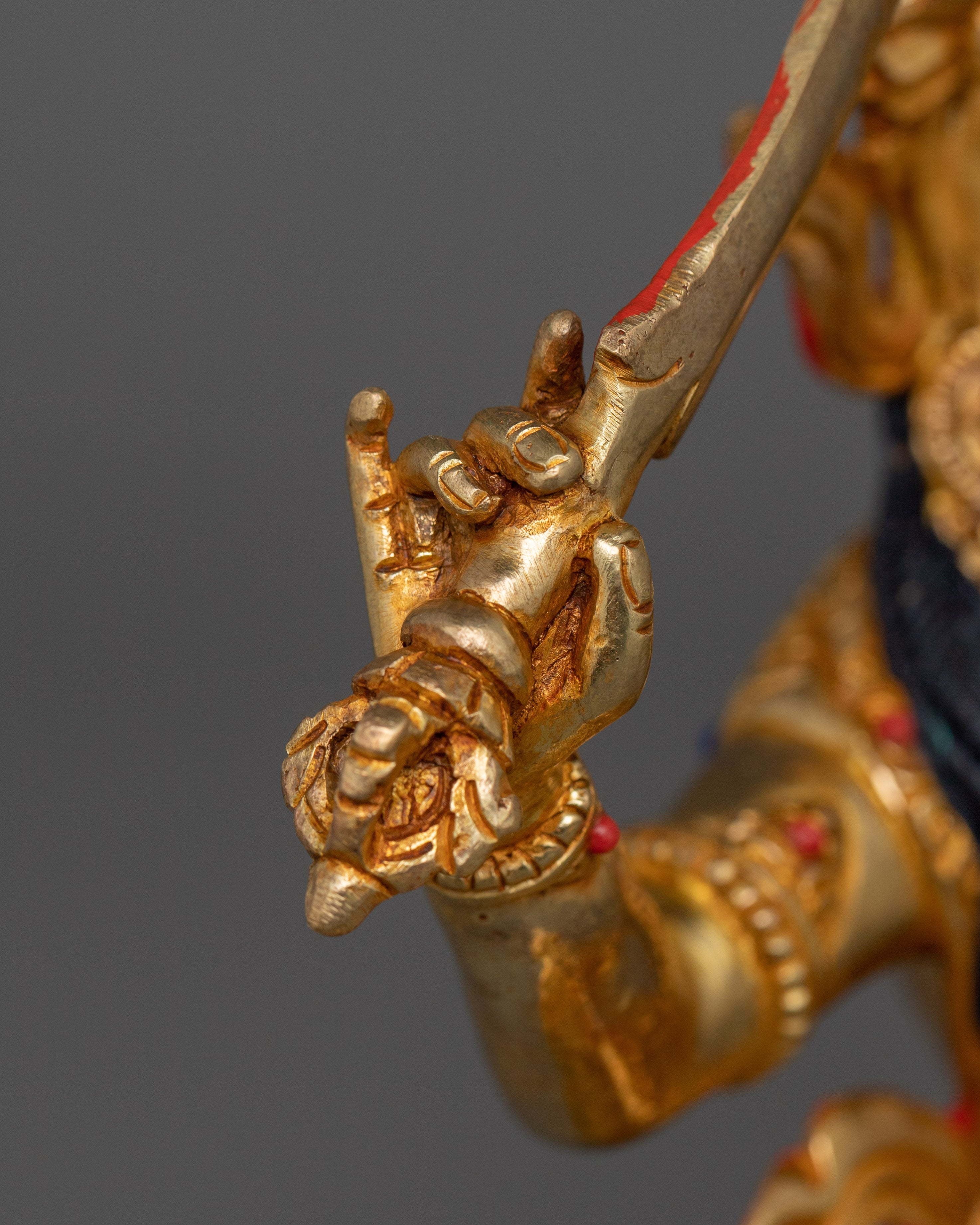 Sculpture of Manjushri Deity of wisdom | Holding the Sword of Clarity