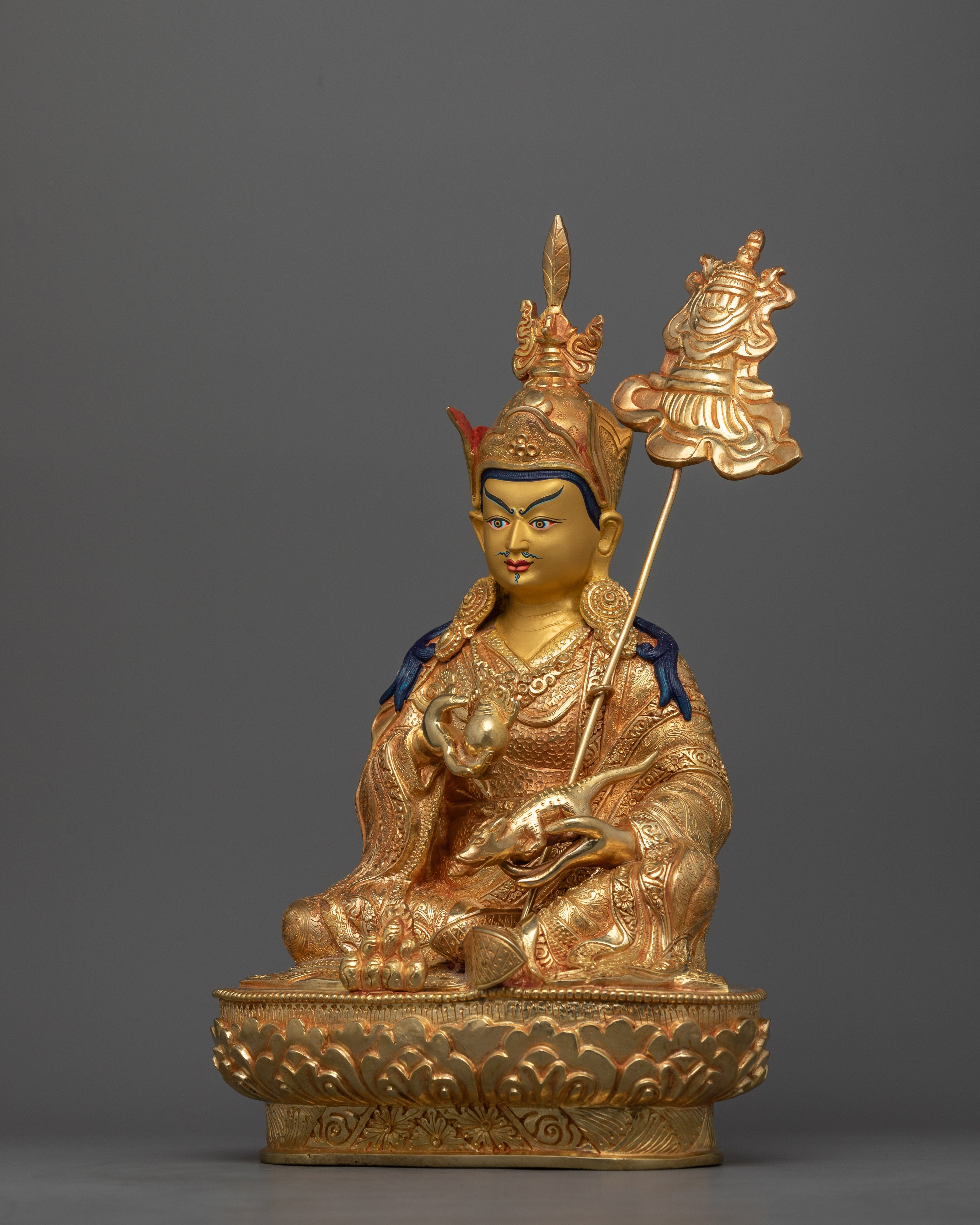 24K Gold Spiritual Figure Guru Norla Statue | Invoking Prosperity and Wealth
