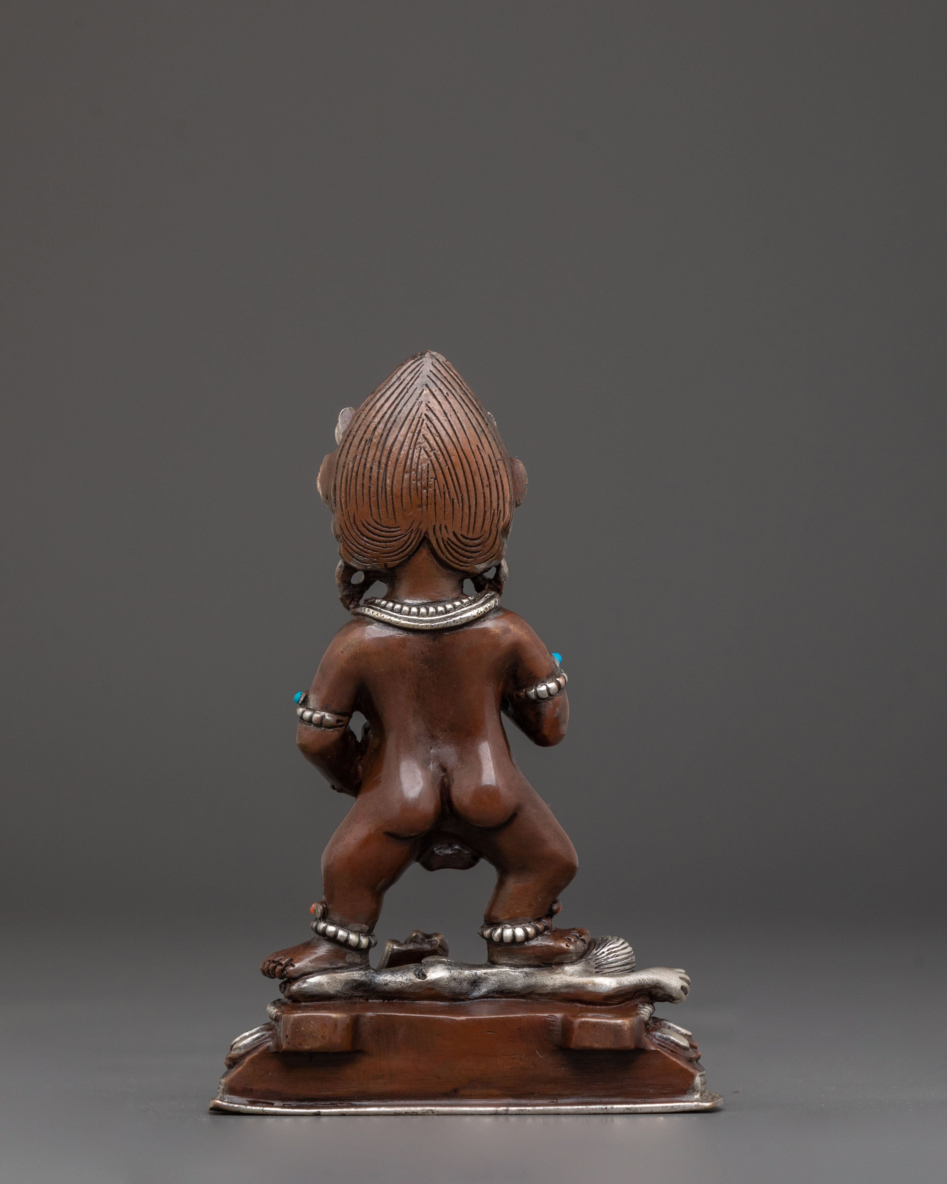 Black Dzambhala Sacred Statue | Buddhist Wealth Deity Art