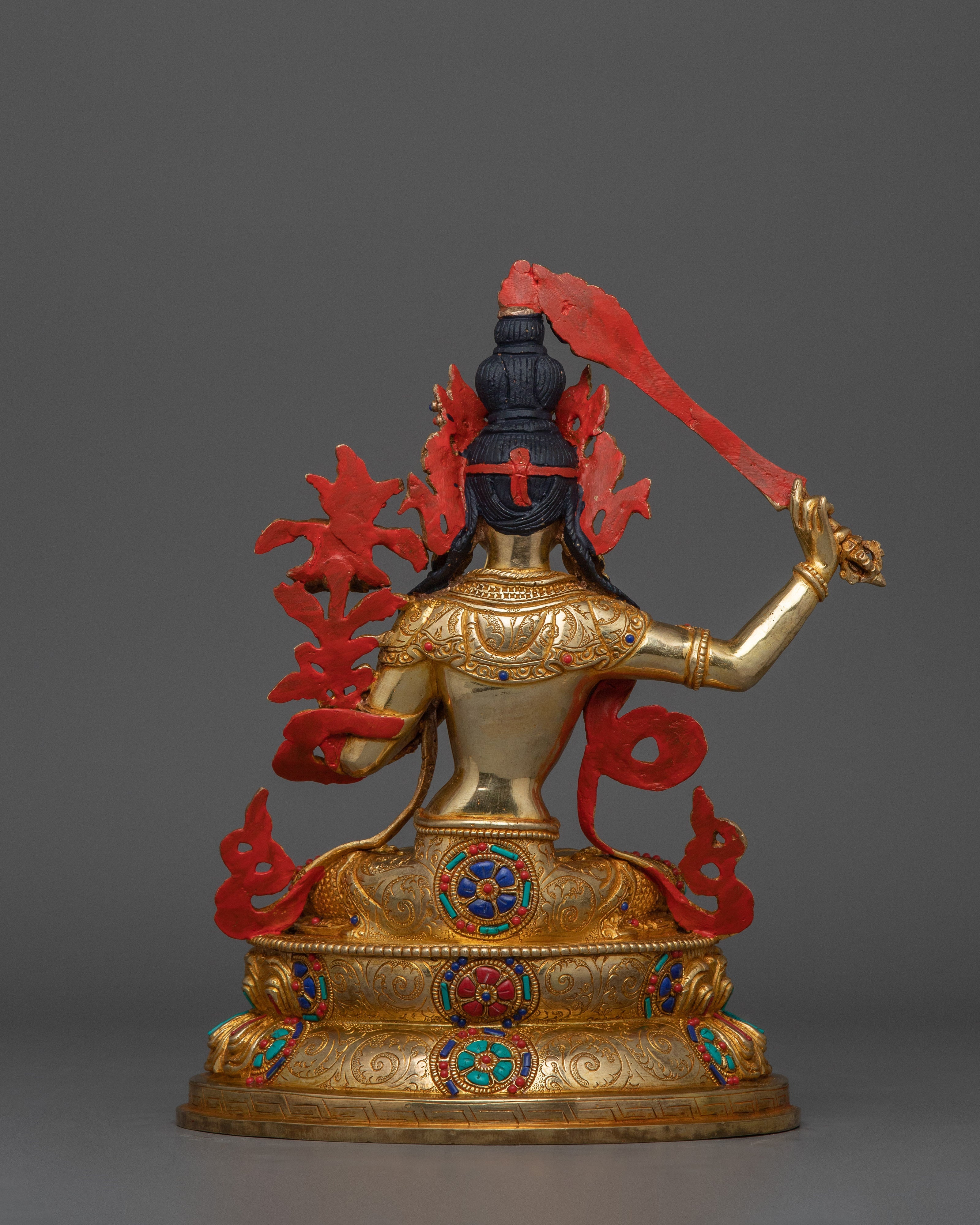 Sculpture of Manjushri Deity of wisdom | Holding the Sword of Clarity