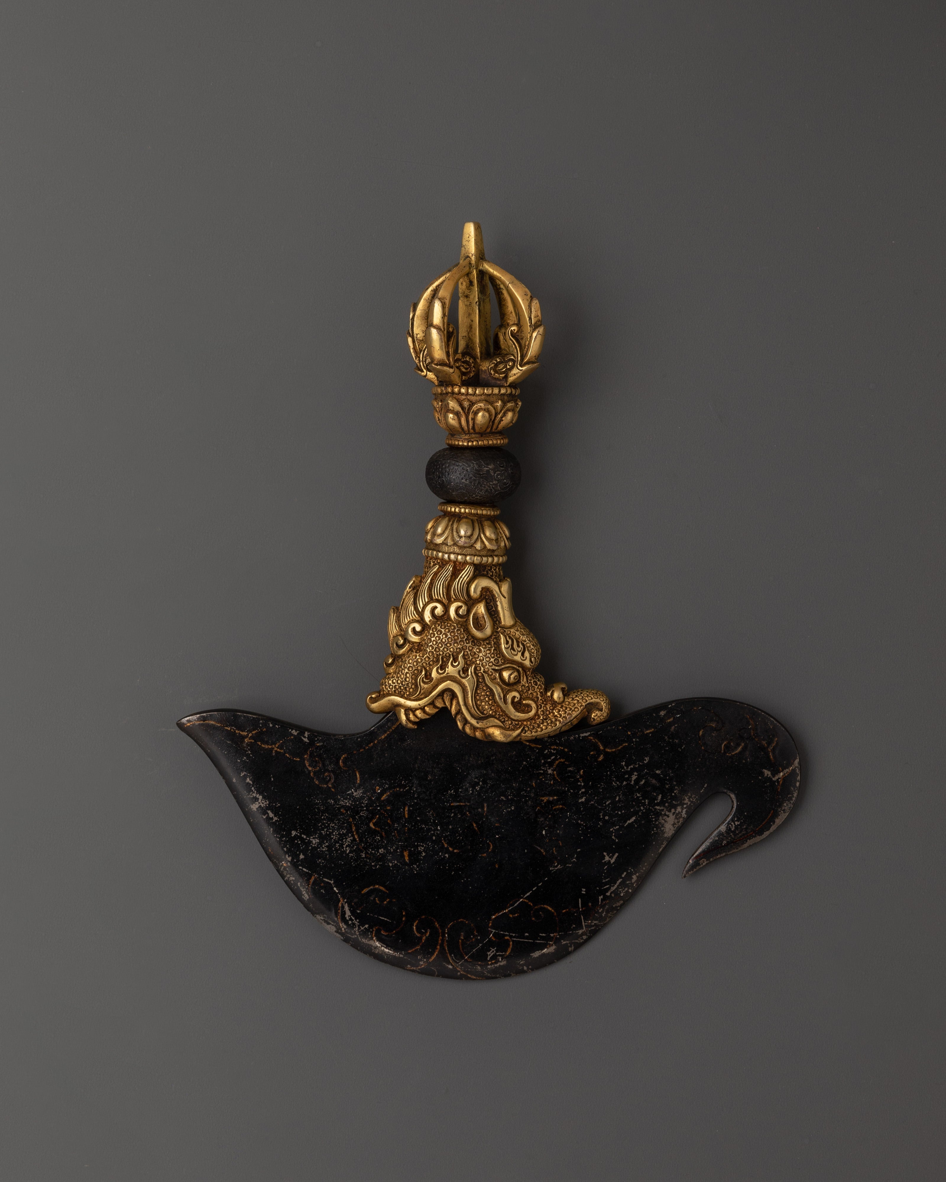 Tibetan Buddhist Ritual Kartika Knife | Handmade Brass and Iron Body