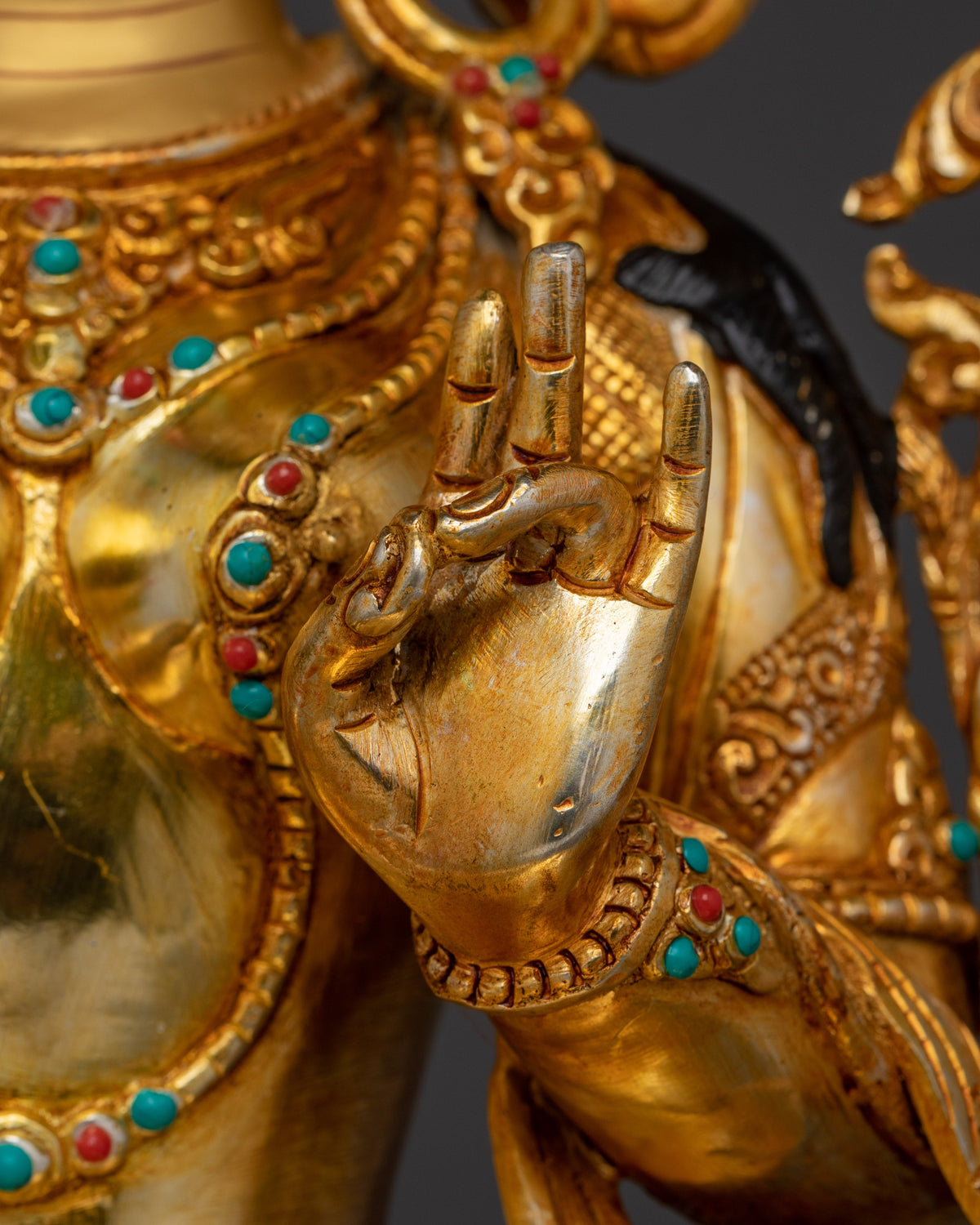 Handcrafted Green Tara with Gemstones for Altar | Syamatara Feminine Energy & Healing