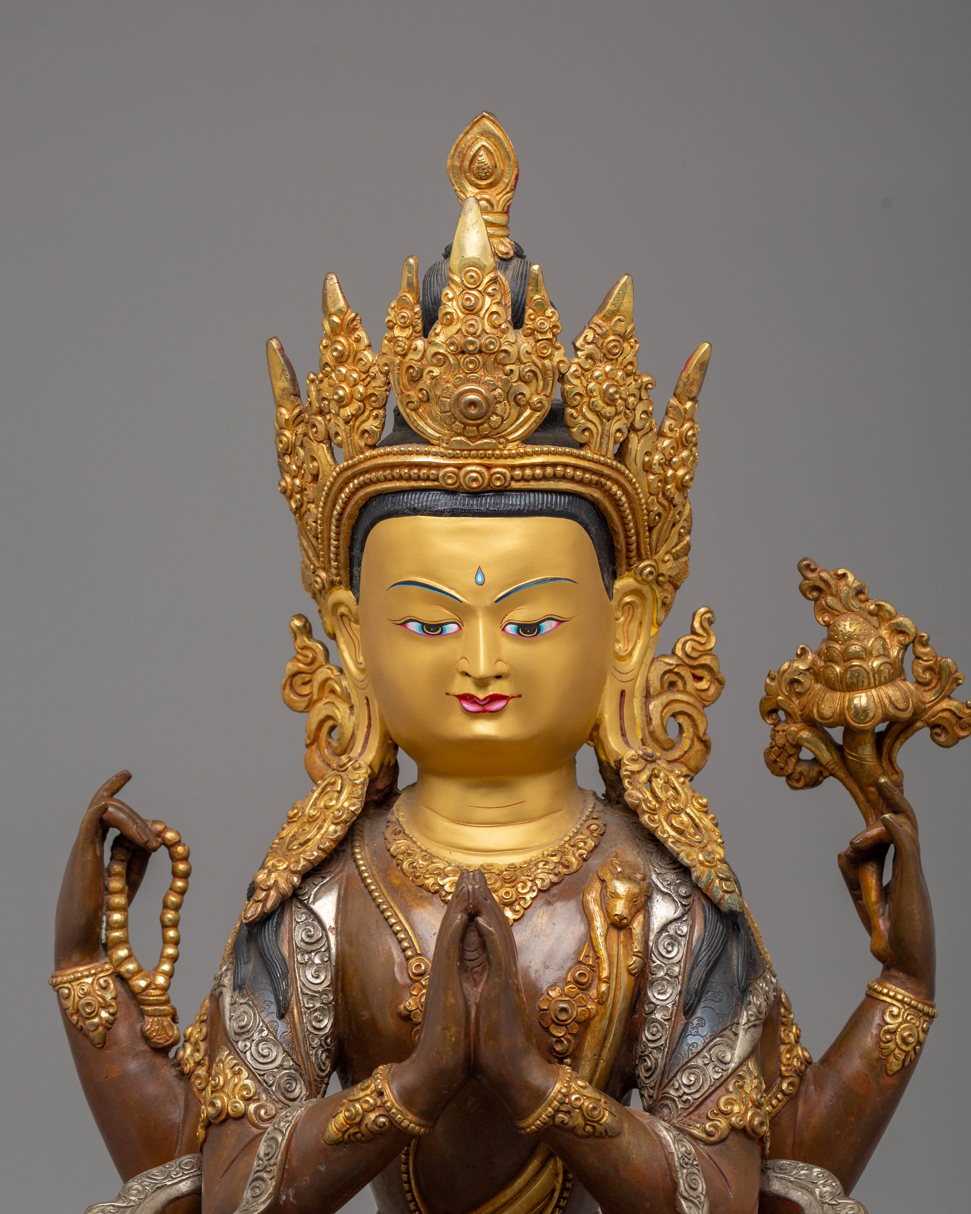 Handcrafted Buddhist Chenrezig Statue | Tibetan Buddhist Deity