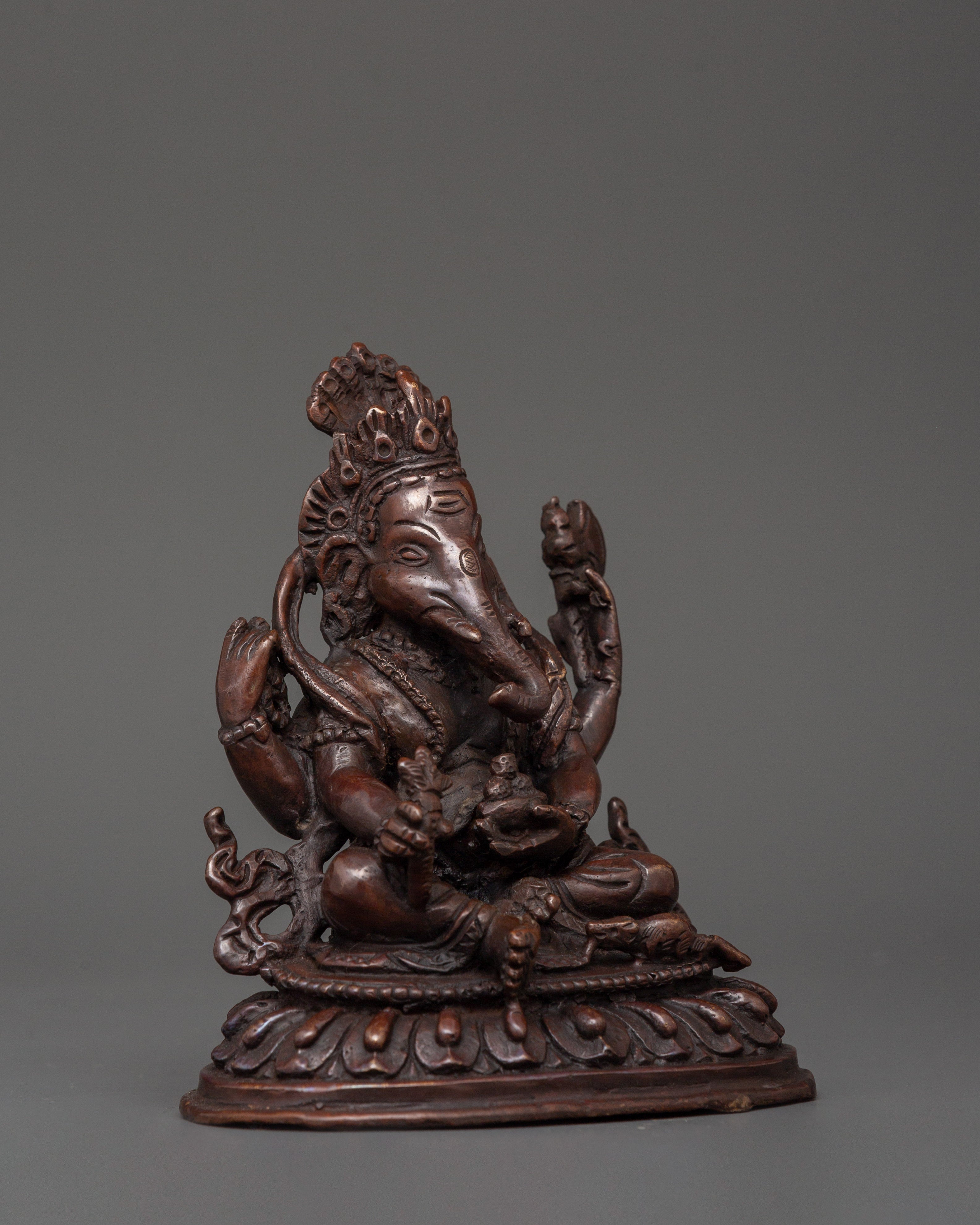 Oxidized Copper Ganesh Statue | Protection & Spiritual Growth