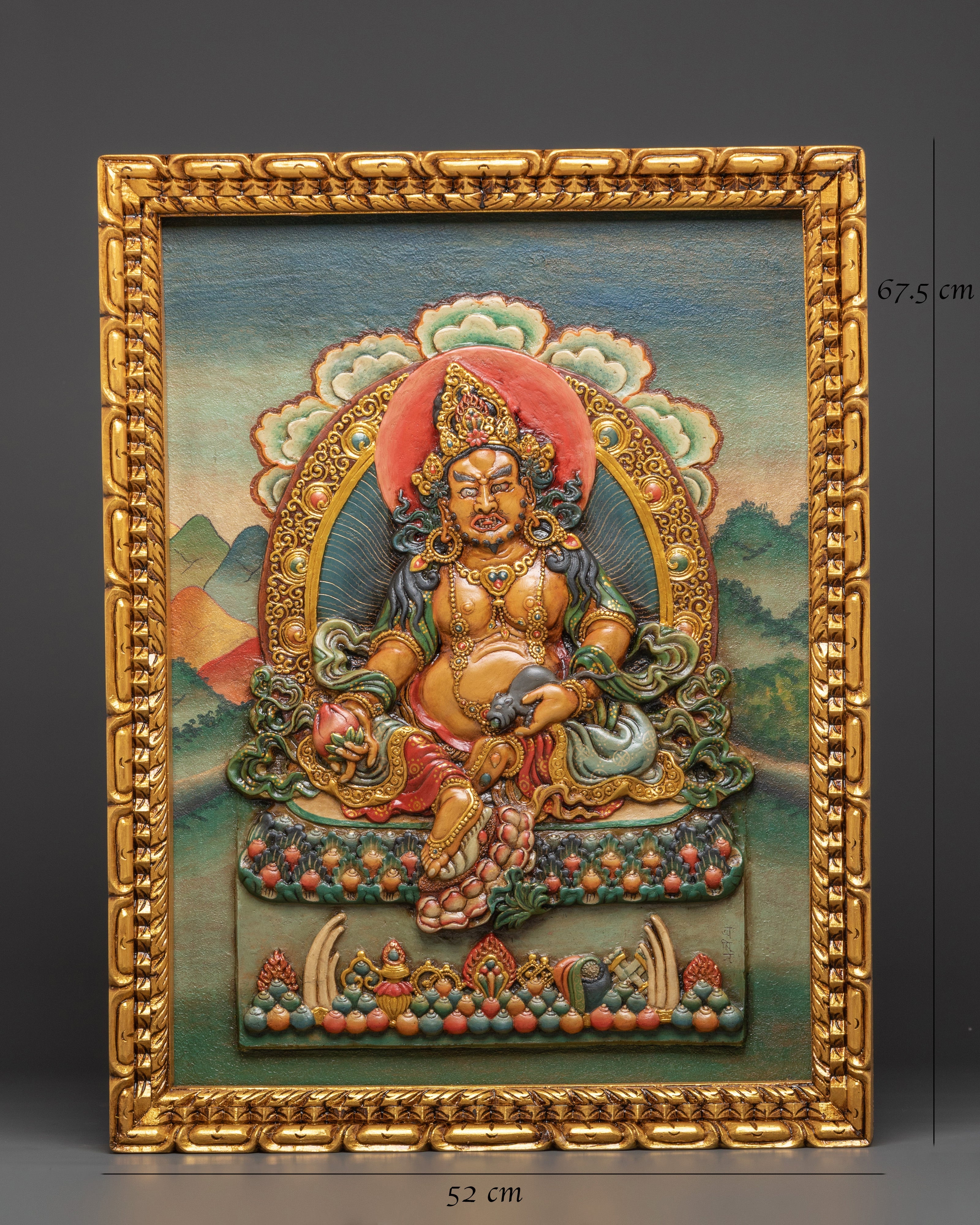 Tibetan Dzambhala Relief Art Wall Hanging