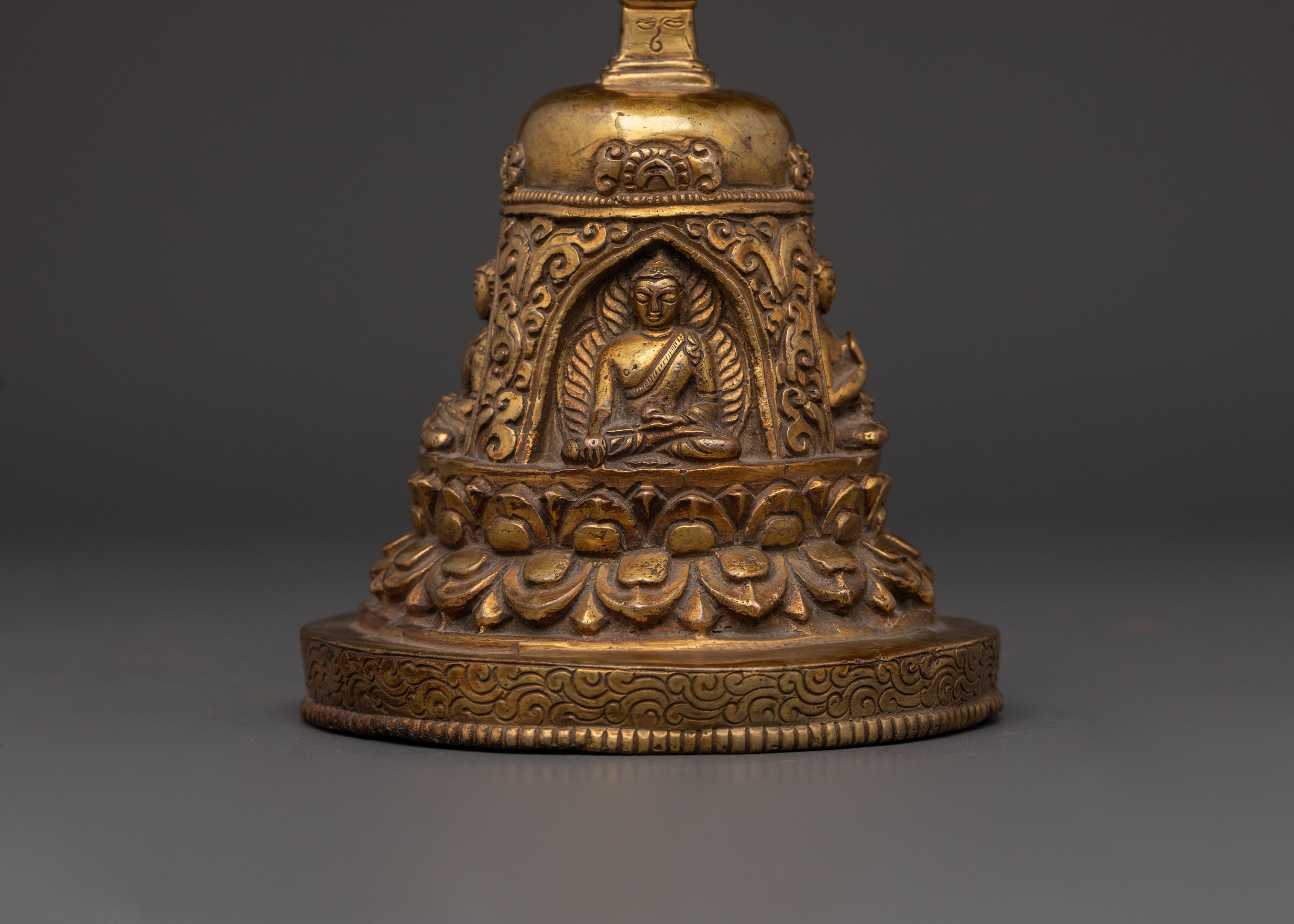 Handcrafted Brass Buddhist Stupa | Spiritual Altar Decor