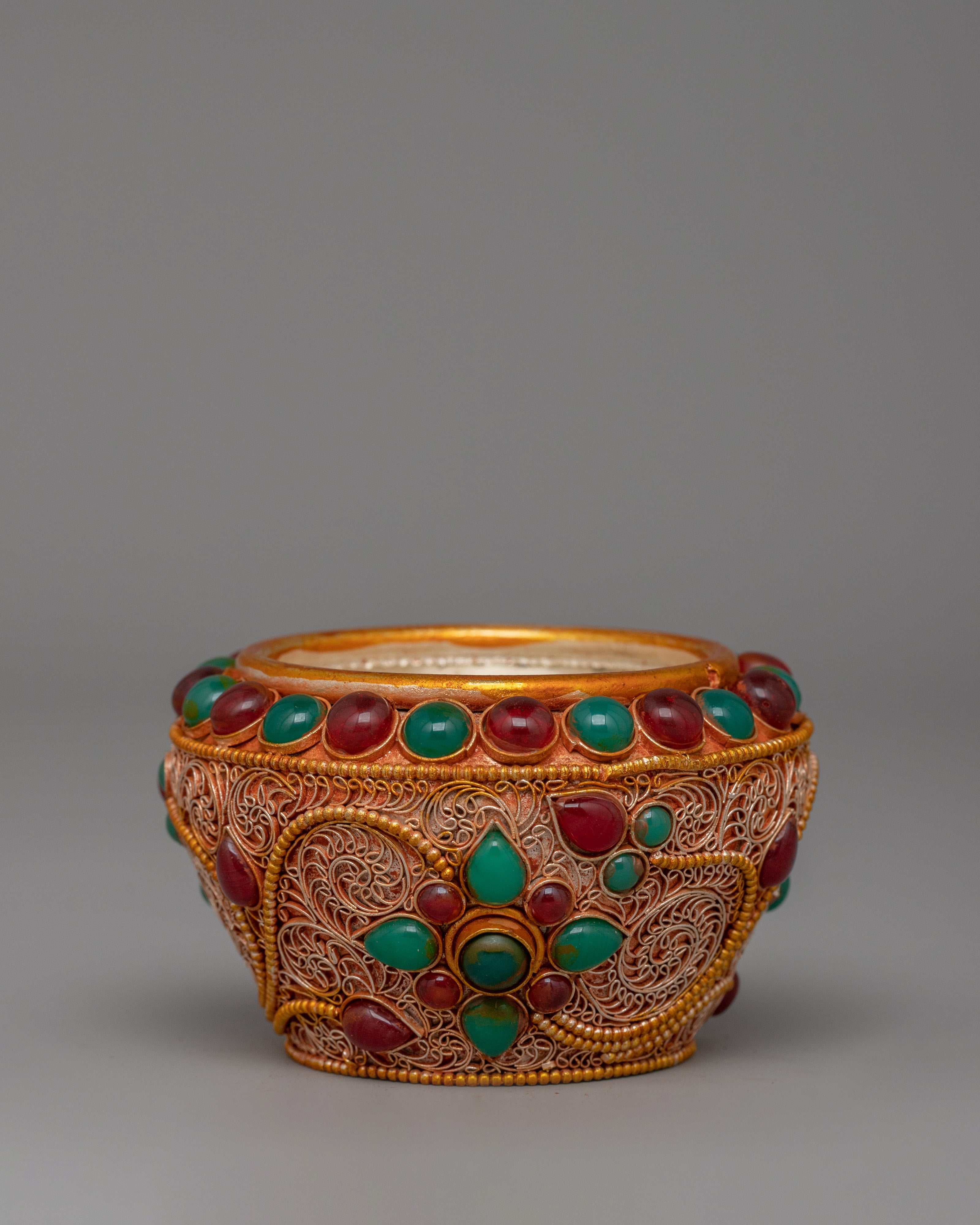 Gold-plated copper Golpa with coral