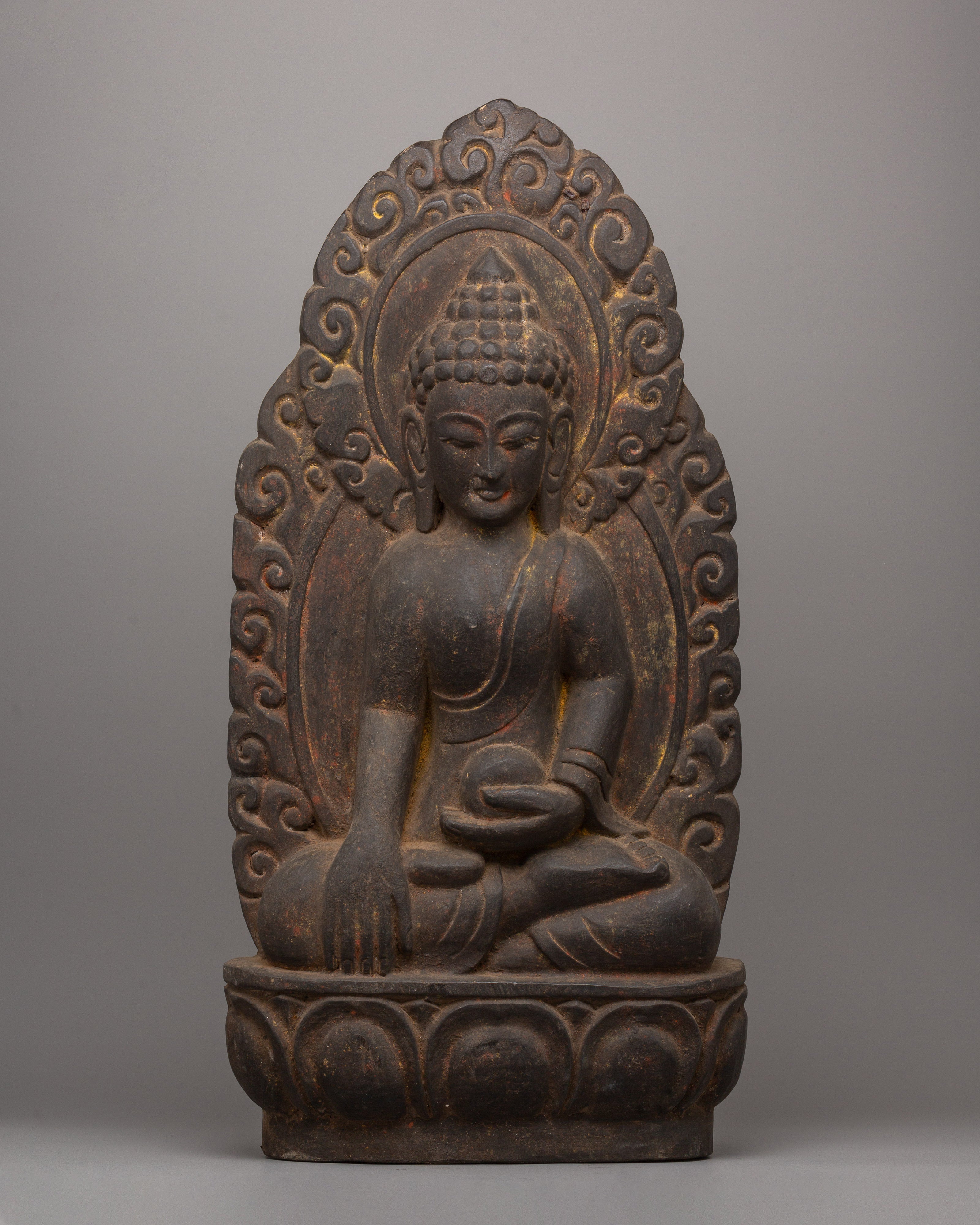 Wooden Shakyamuni Buddha Statue