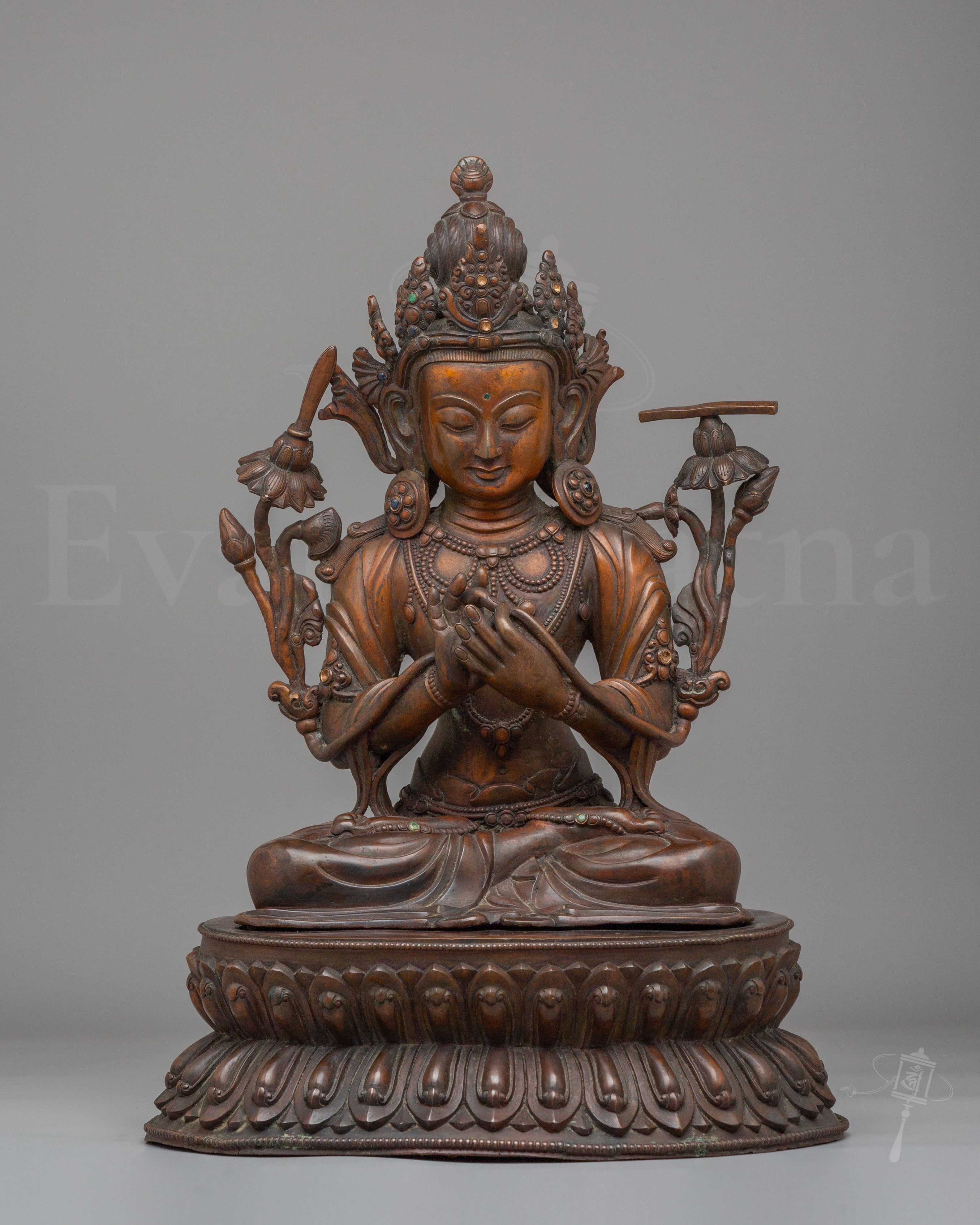 Handcrafted Himalayan Tikshna Manjushri Sculpture