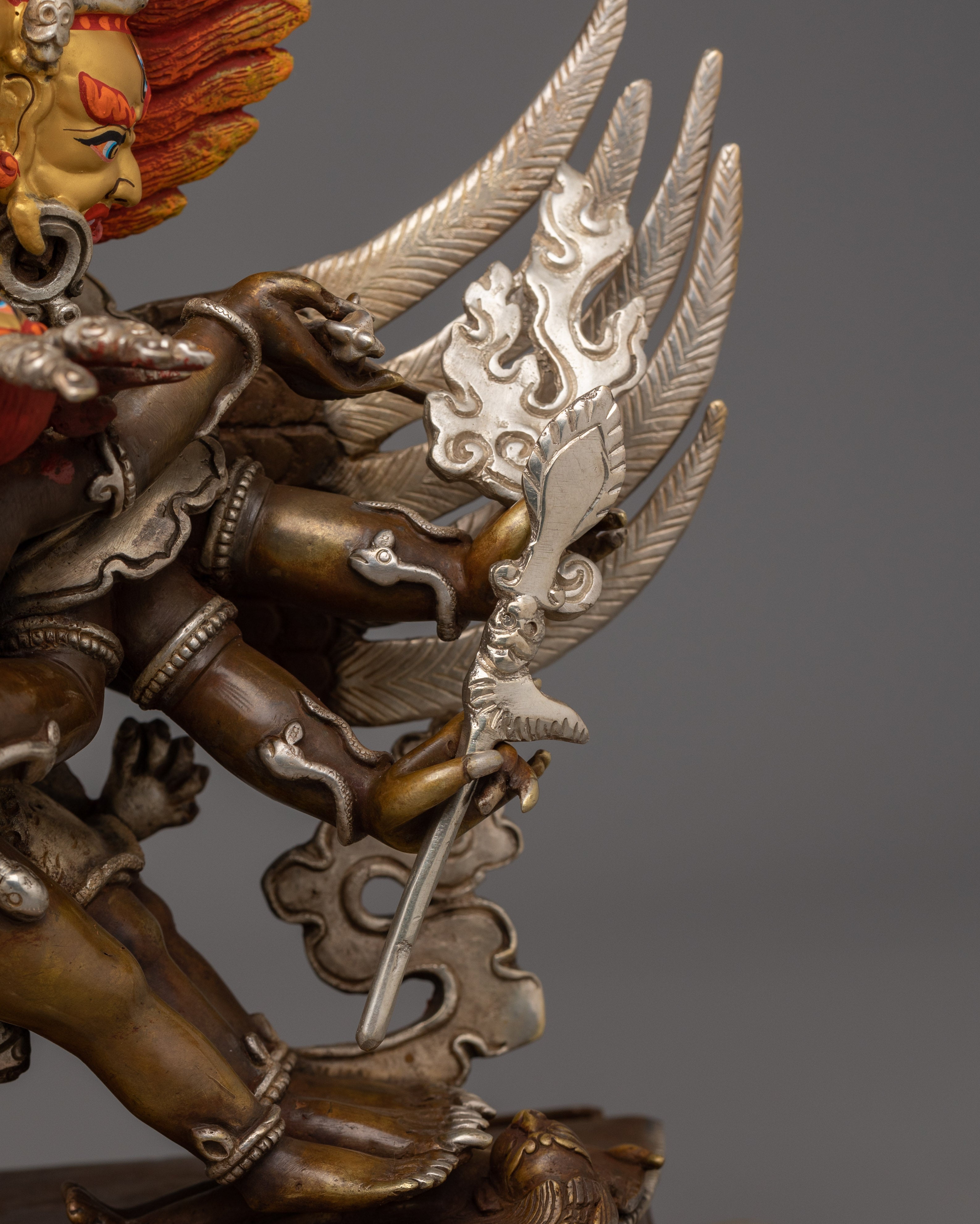 Handmade Silver Plated Vajrakilaya Statue | The Ultimate Obstacle Remover