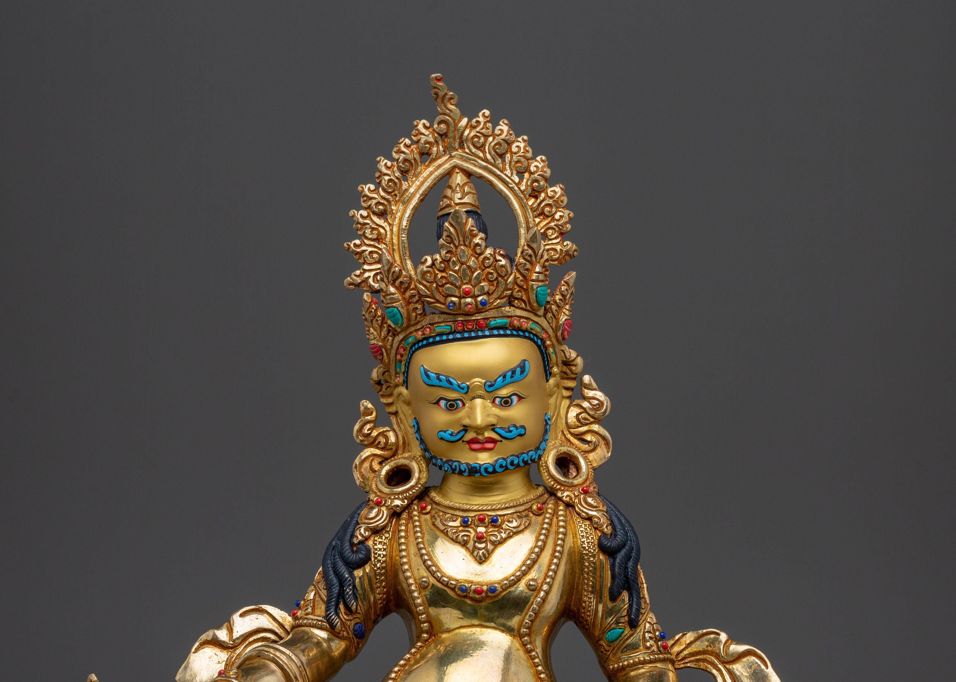 Dzambhala statue in 24K gold-gilded | Symbol of Prosperity and Protection