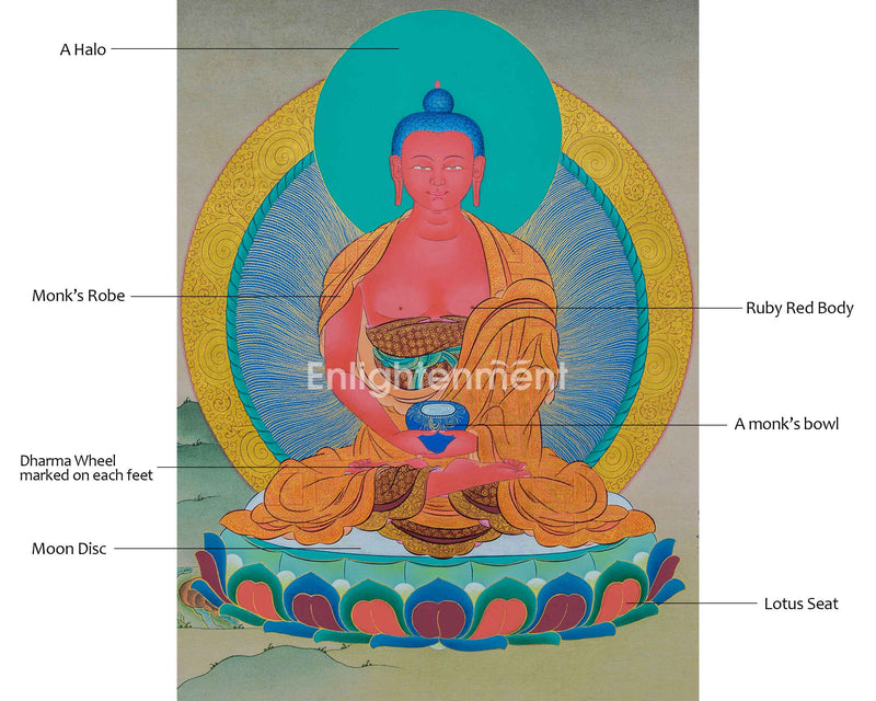 Traditional Buddha Amitabha Thangka | Buddha Deity Artwork | Buddhist Wall Decor