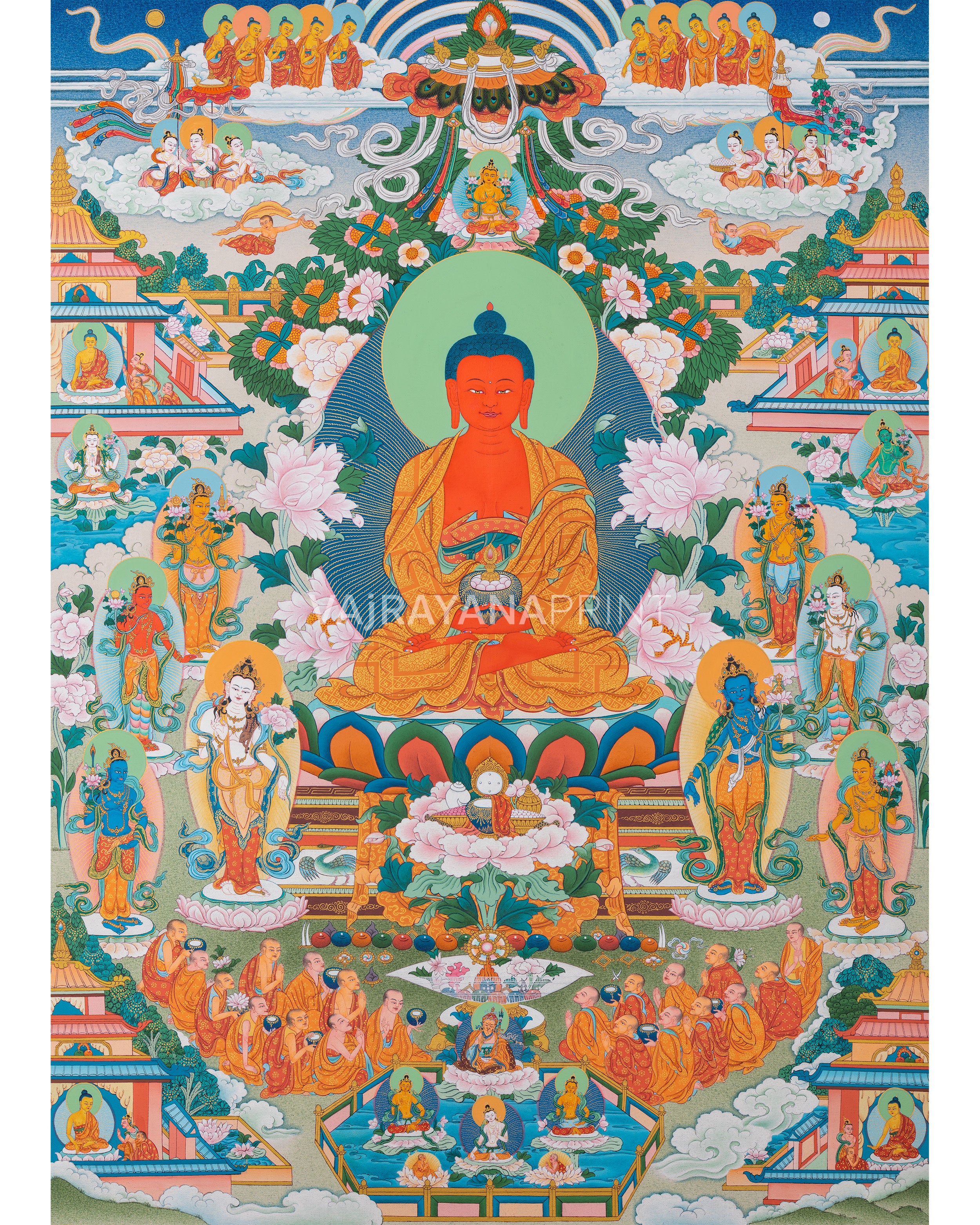 Thangka Print Of Infinite Light Buddha
