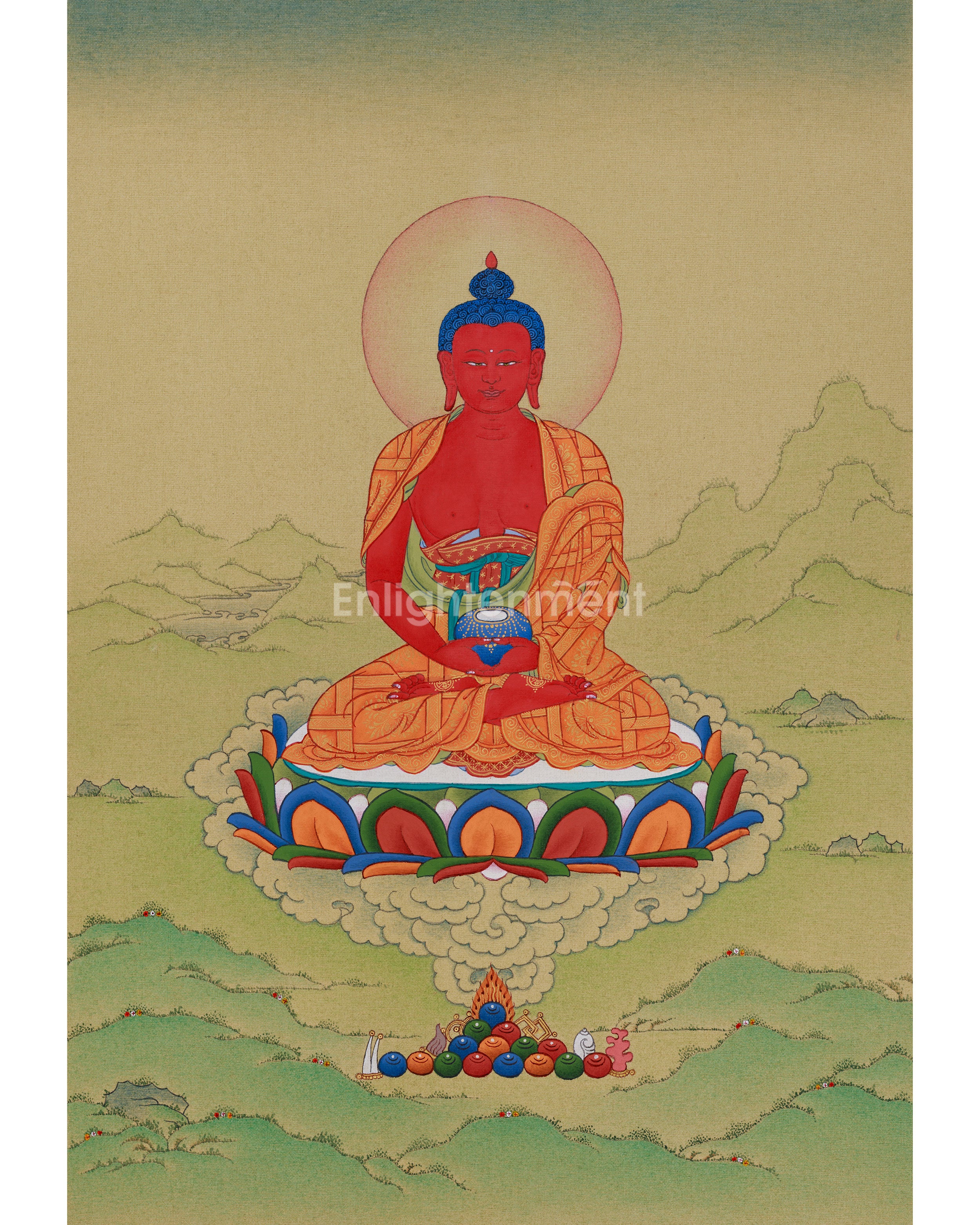 Amitabha Buddha Enlightenment Thangka